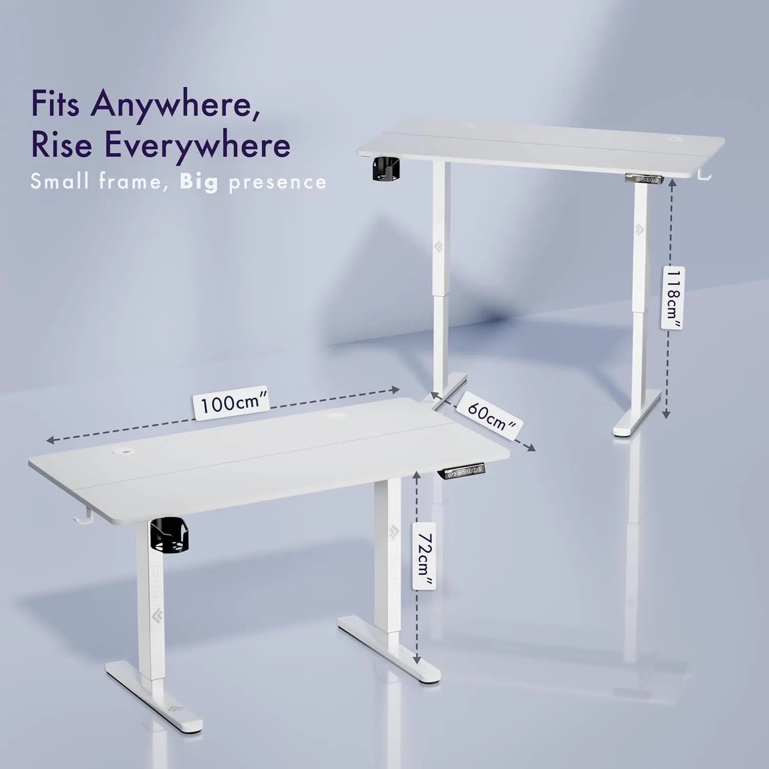 Drogo Eco Electric Height Adjustable Table for Office Work & Home Sit Stand Gaming Desk (100x60cm) Drogo India