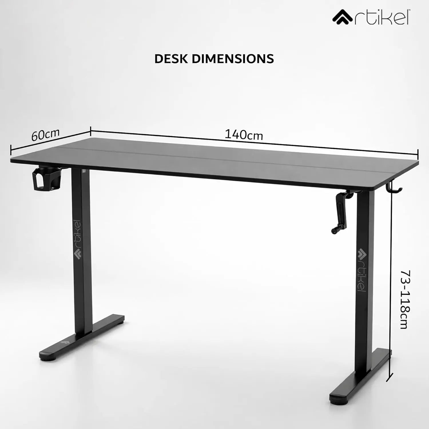 Drogo Manova Height Adjustable Table for Office Work Manual Adjustable Desk (140X60Cm) Drogo India