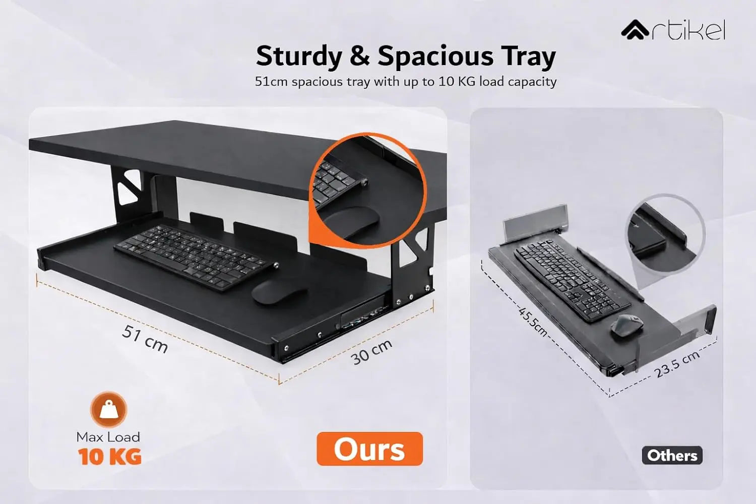 Drogo Electric Height Adjustable Table for Office Work with Keyboard Tray Sit Stand Gaming Desk (120x60cm) Drogo India