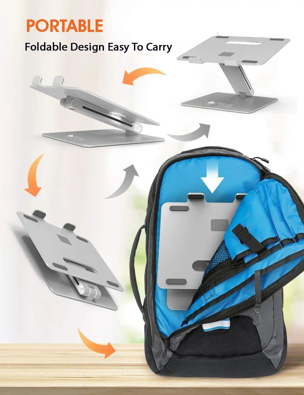 Drogo Uni-Pole Adjustable Laptop Stand Premium Height Adjustable Riser for Desk Drogo India