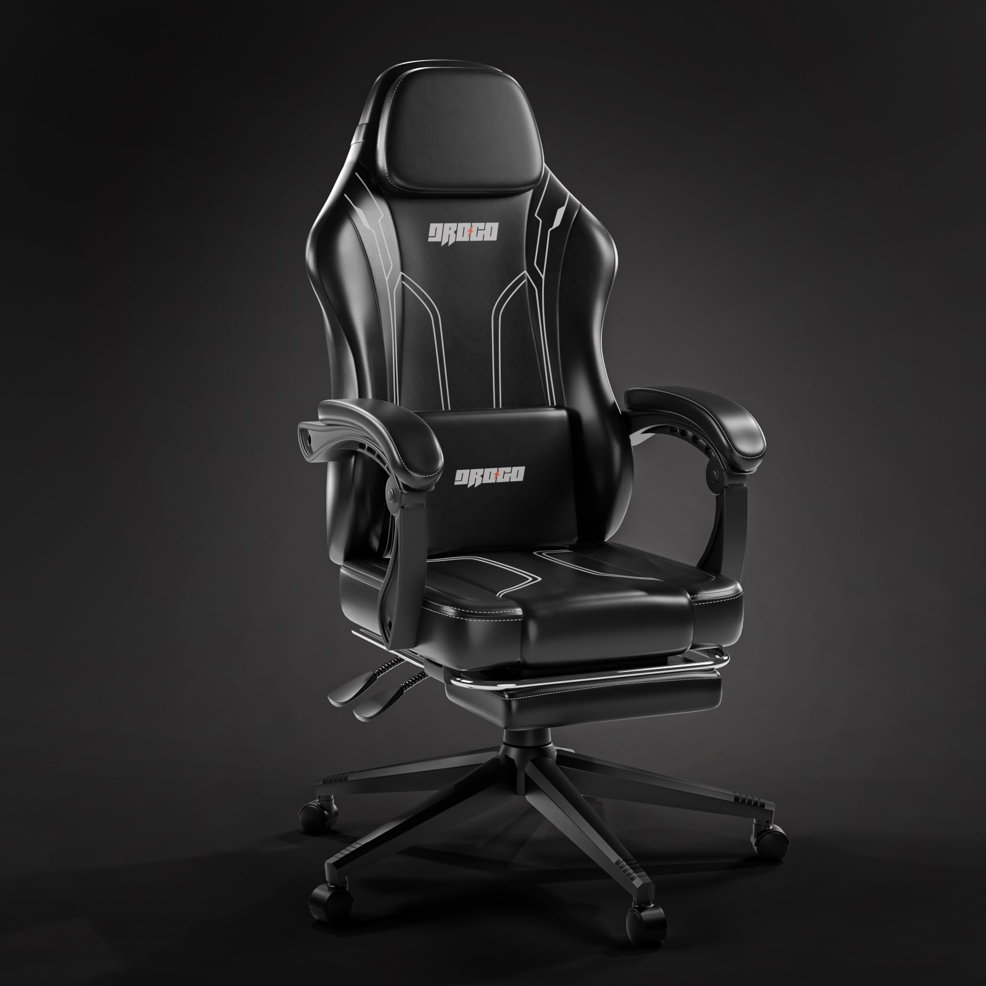 Drogo Phantom Ergonomic Gaming Chair with Premium PU Leather, Adjustable Neck