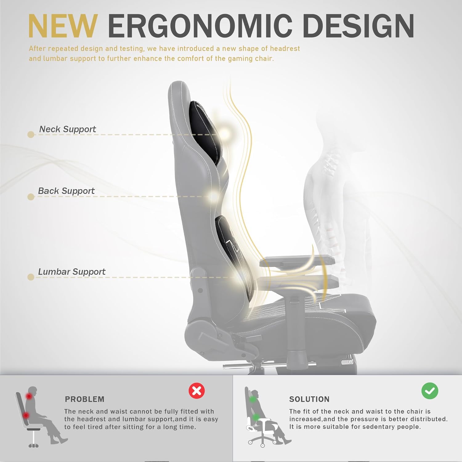 Drogo ProForm Series Ergonomic Gaming Chair with 4D Armrest, Adjustable Seat & Foot Rest