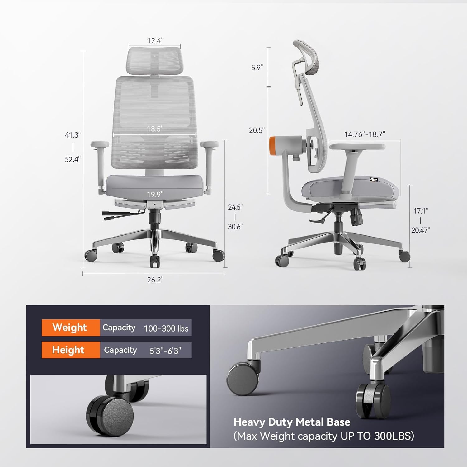 DROGO Bold PosturePro with Laptop Table Ergonomic Office Chair for Work from Home, High Back Computer Chair with Adaptive Lumbar Support