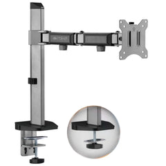 Drogo Artikel Single Monitor Desk Mount, VESA Mount with C Clamp & Grommet Mounting Base, Computer Monitor Stand - 32 Inch (Grey)