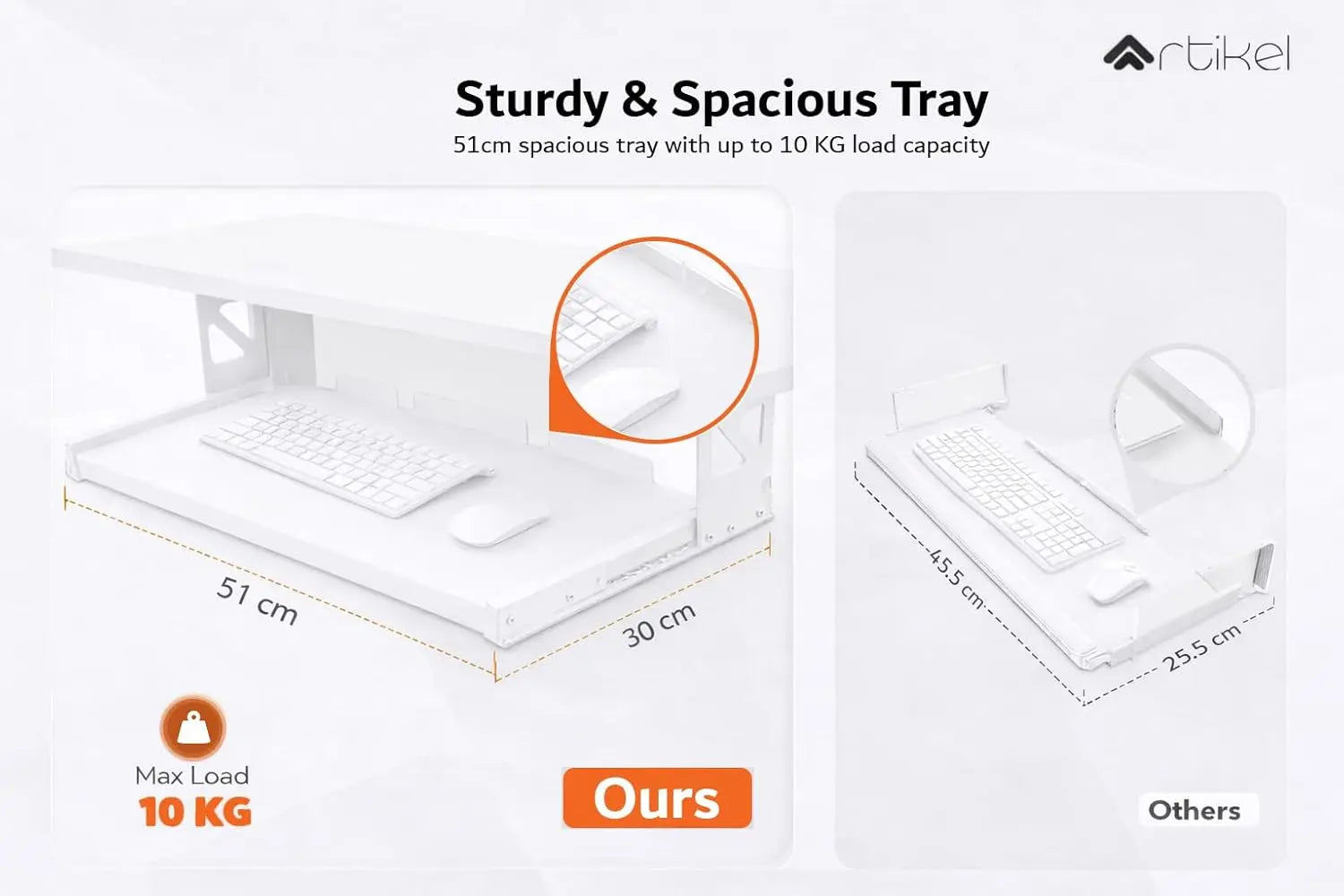 Drogo Electric Height Adjustable Table for Office Work with Keyboard Tray (120x60cm) Drogo India