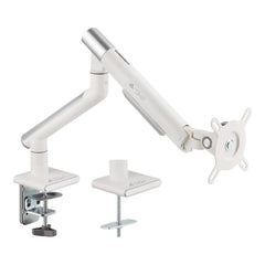 Drogo Artikel Single Monitor Desk Mount, Adjustable Heavy Duty Monitor Arm, VESA Mount with C Clamp & Grommet Mounting Base - 32 inch (White)