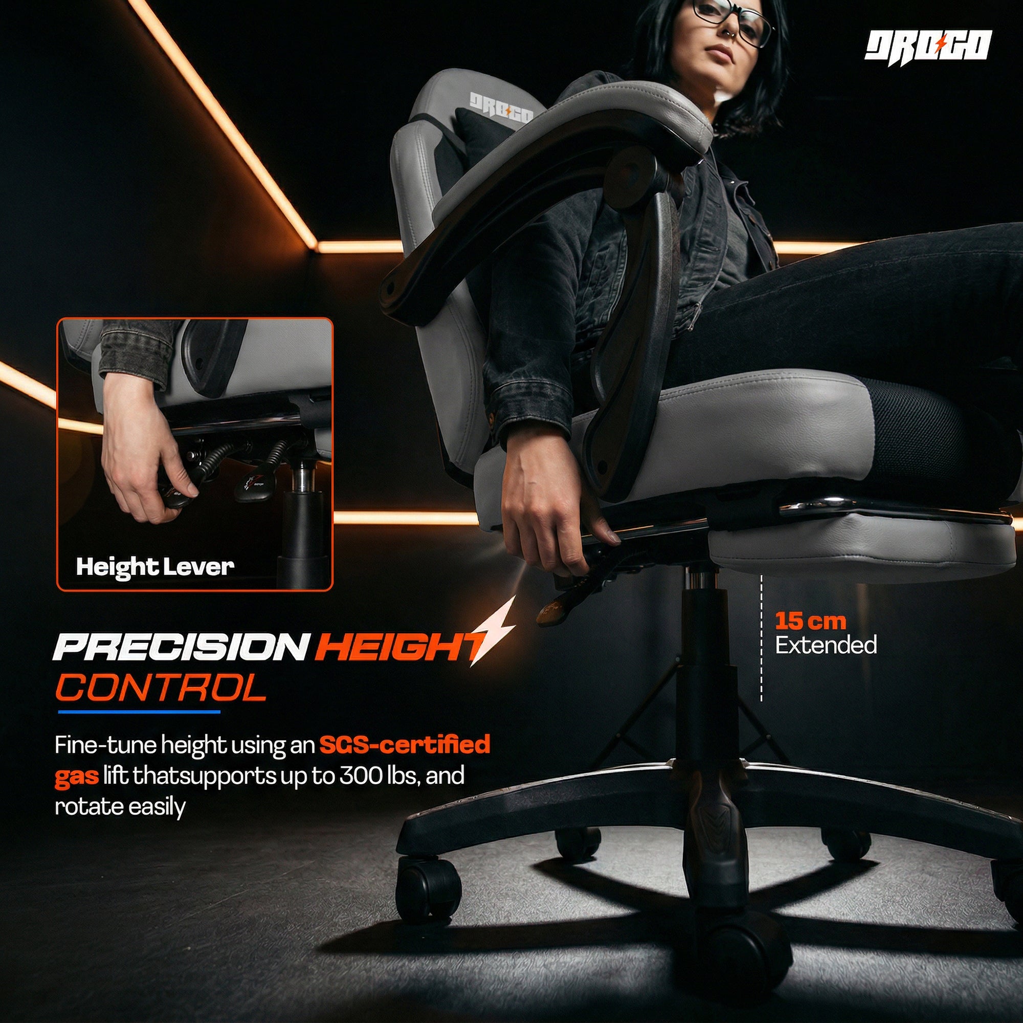Drogo Aura Ergonomic Gaming Chair with Premium PU Leather Fabric