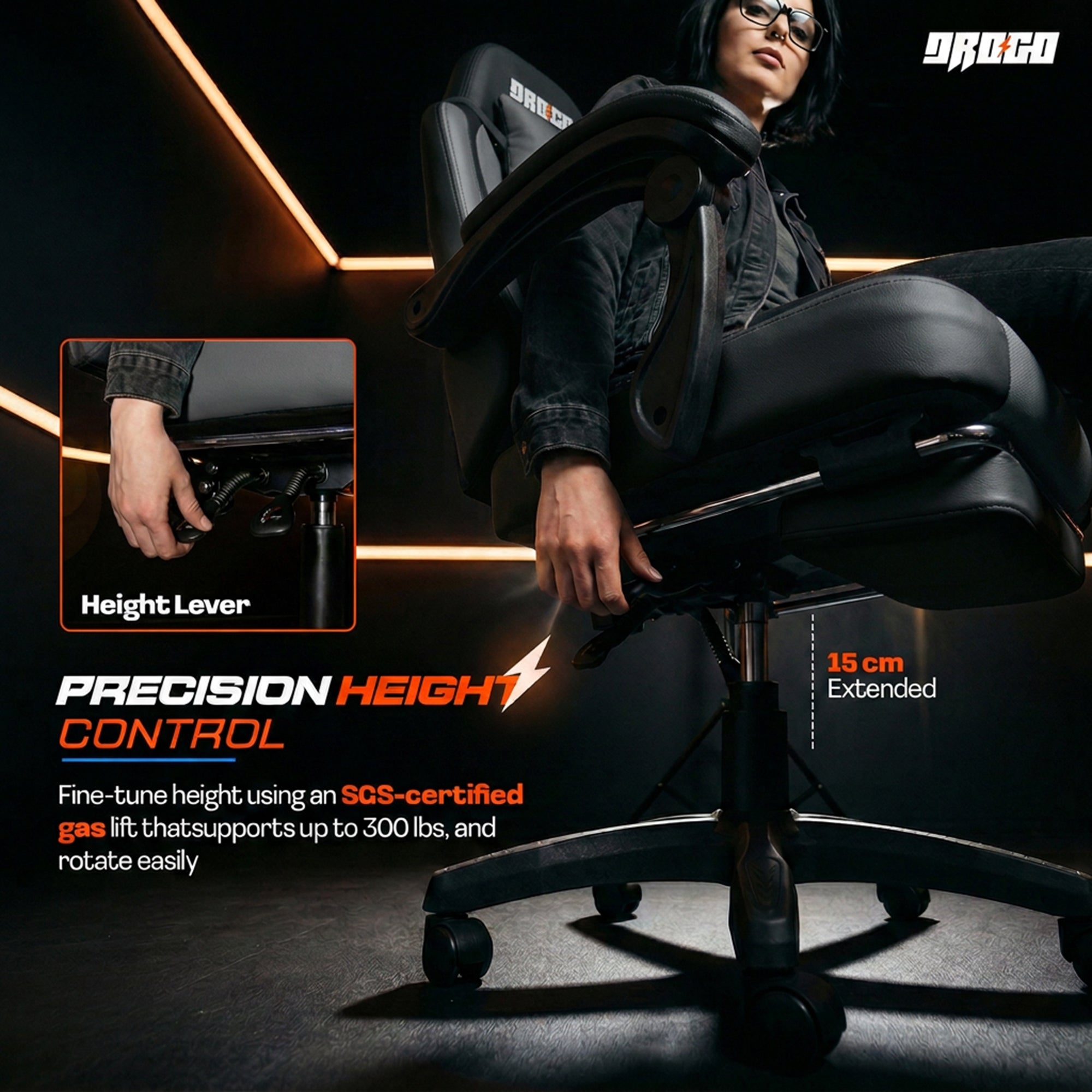 Drogo Aura Ergonomic Gaming Chair with Premium PU Leather Fabric