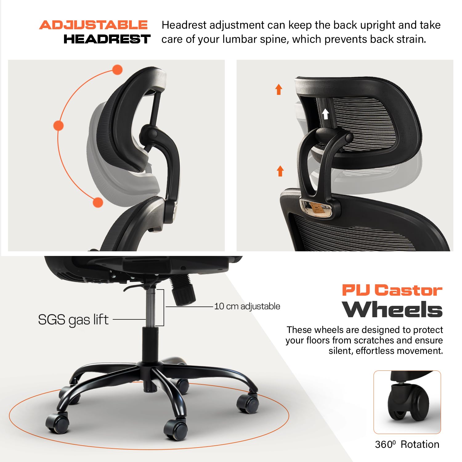 Drogo AeroFlex Ergonomic Office Chair for Work from Home, Flip-up Armrest & Recline