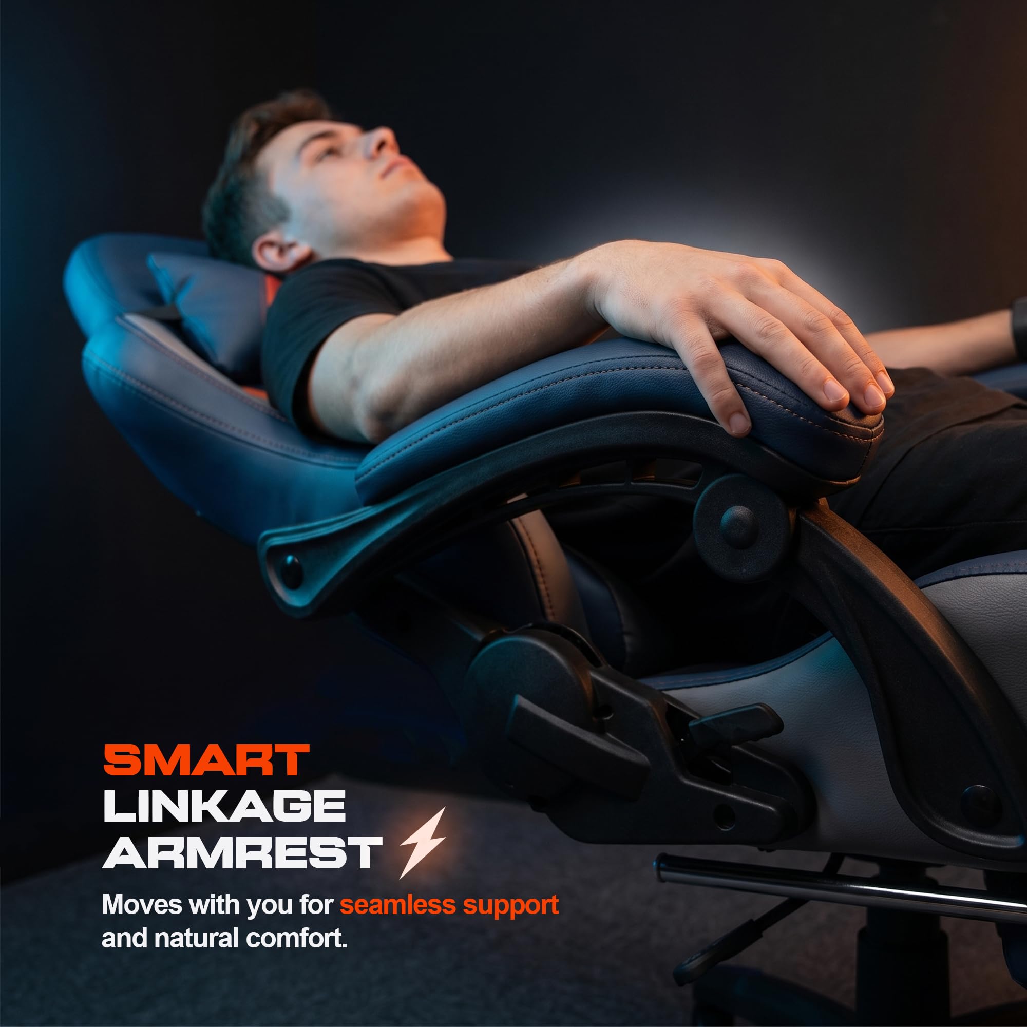 Drogo Racer Ergonomic Gaming Chair with 7 Way Adjustable Seat & Full Reclining Back Footrest