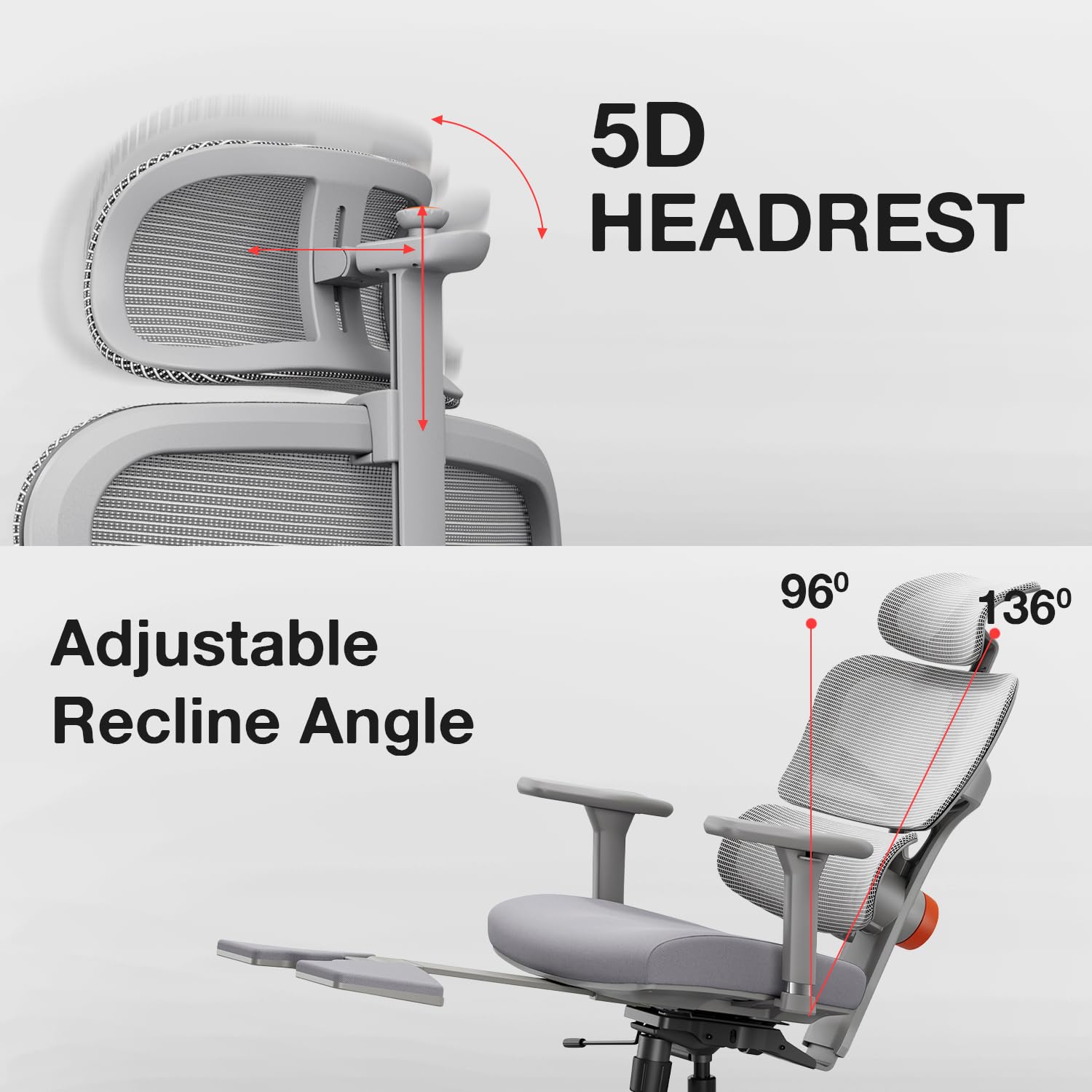 Drogo Premium Ergonomic Office Chair for Work from Home, High Back Computer Chair with Unique Adaptive Lumbar Support & Headrest, 4D Armrest & Recline