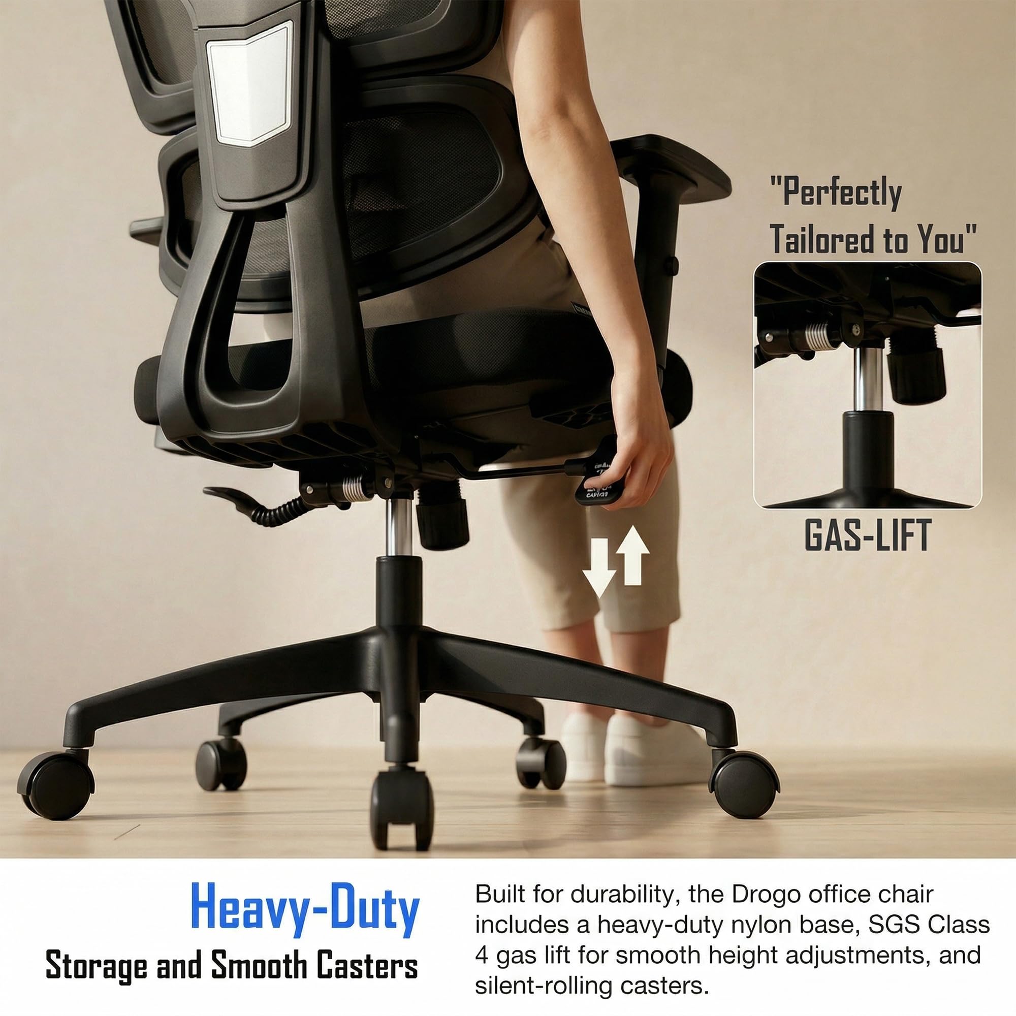 Drogo FlexY Series Ergonomic Office Mesh Chair with Armrest