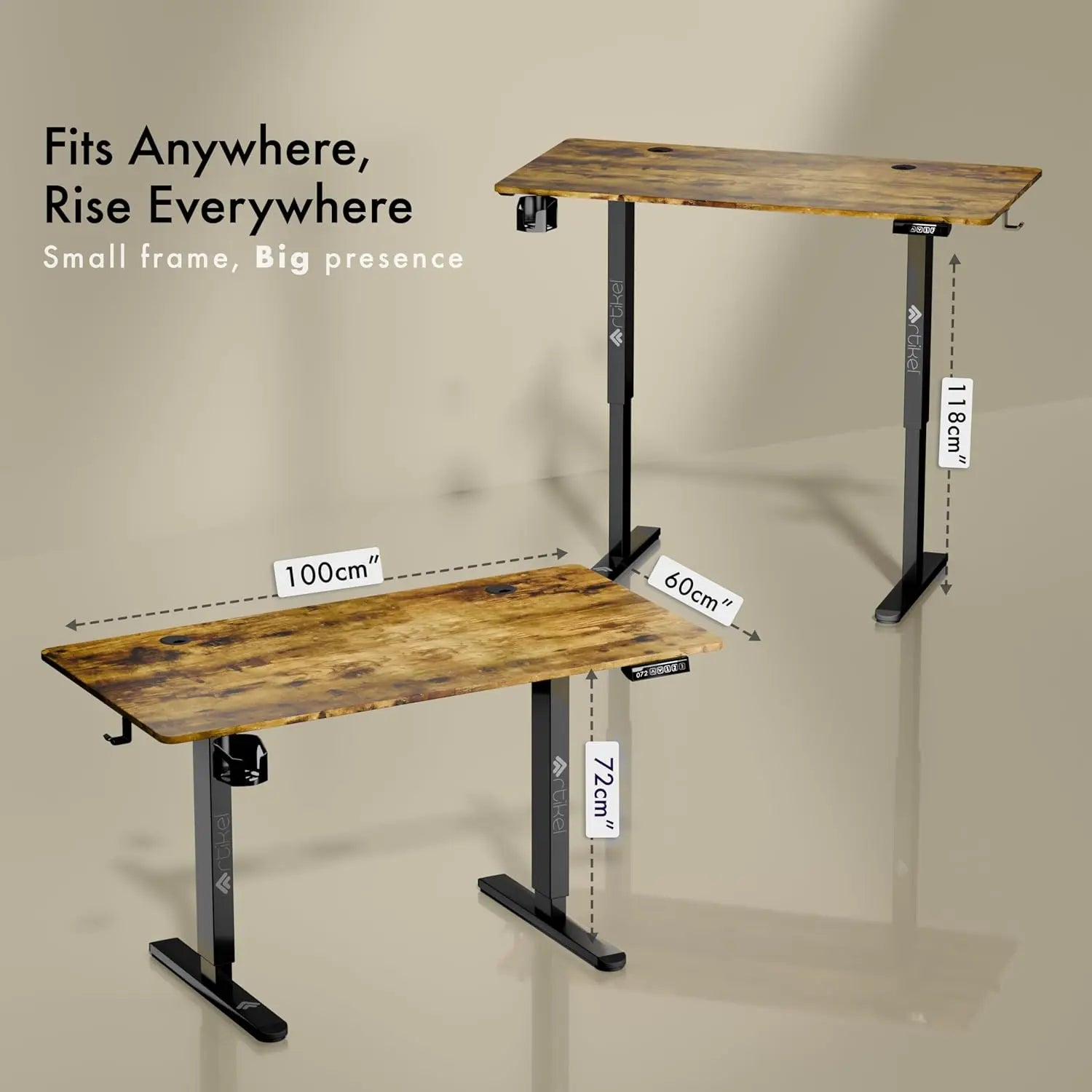 Drogo Eco Electric Height Adjustable Table for Office Work & Home Sit Stand Gaming Desk (100x60cm) Drogo India