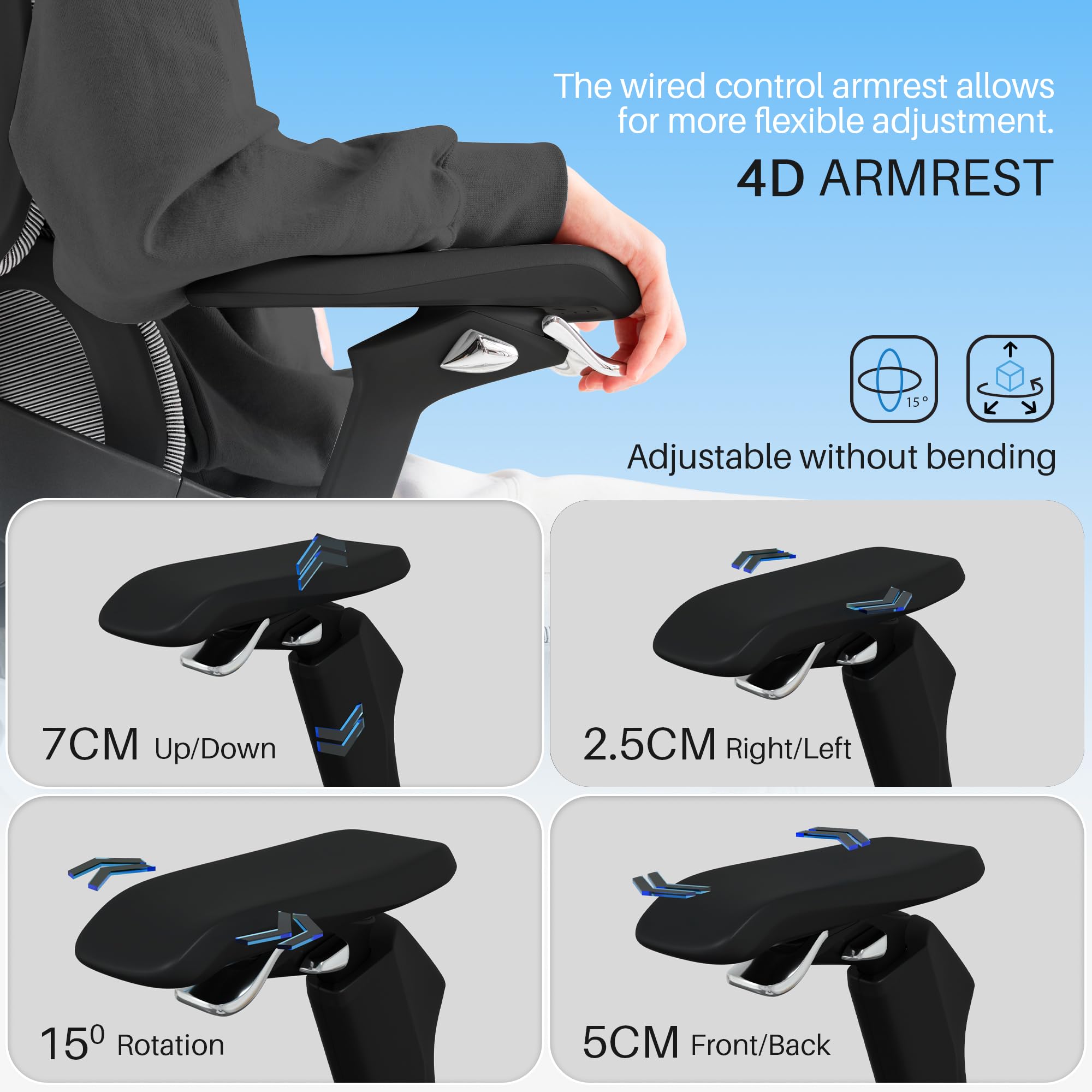 Drogo Ergo Flow Ergonomic Office Chair with Dynamic Lumbar Support & 3D Headrest