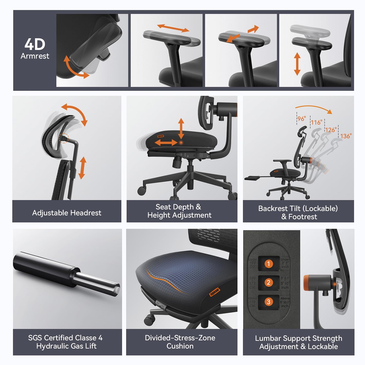 DROGO Bold PosturePro with Laptop Table Ergonomic Office Chair for Work from Home, High Back Computer Chair with Adaptive Lumbar Support