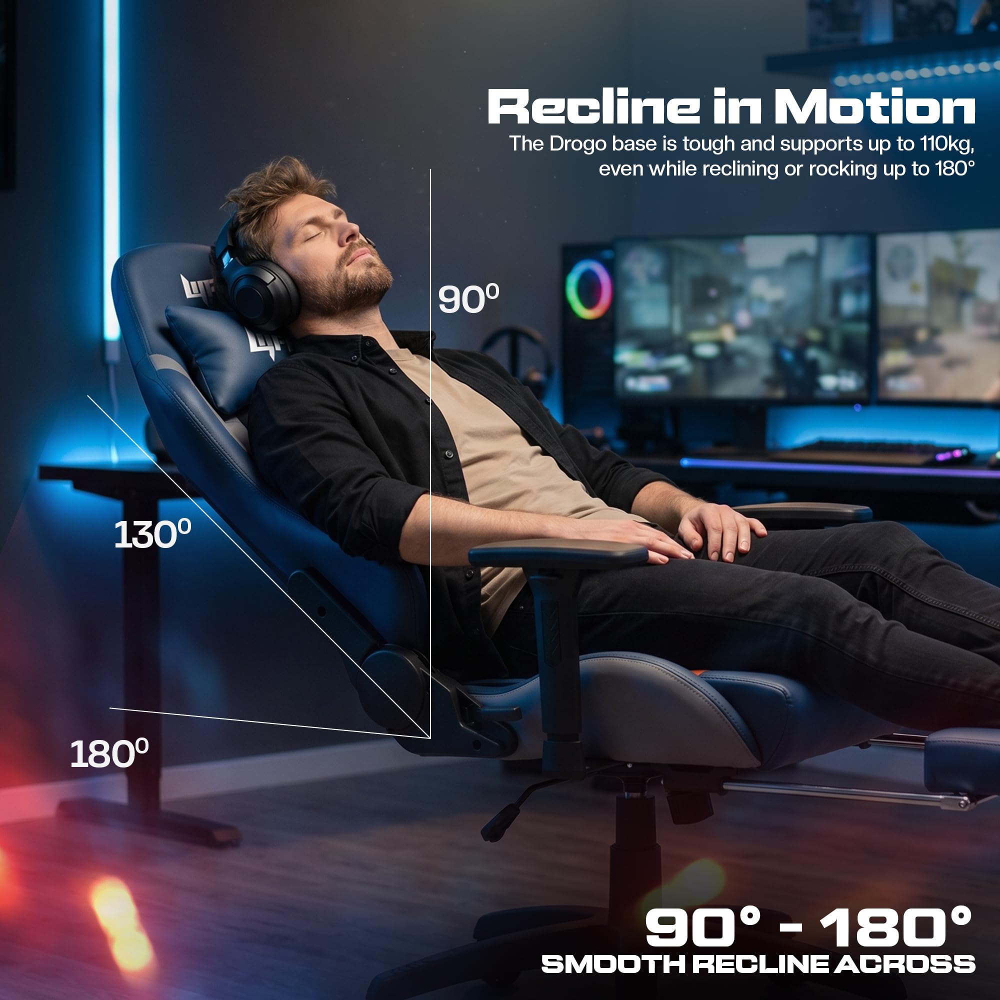 Drogo Racer Pro Series Gaming Chair Computer Chair With Pu Leather, Adjustable Seat