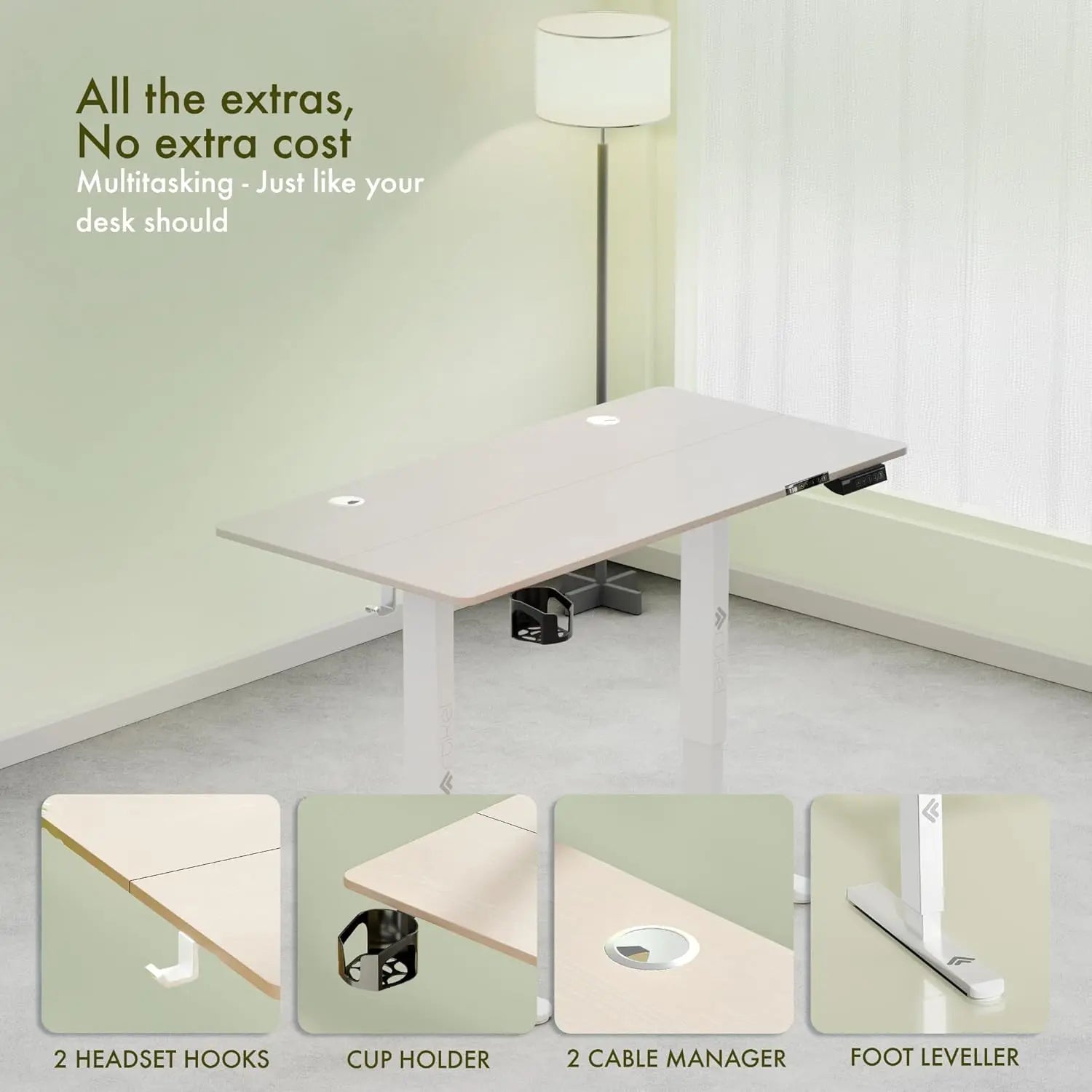 Drogo Eco Electric Height Adjustable Table for Office Work & Home Sit Stand Gaming Desk (100x60cm) Drogo India