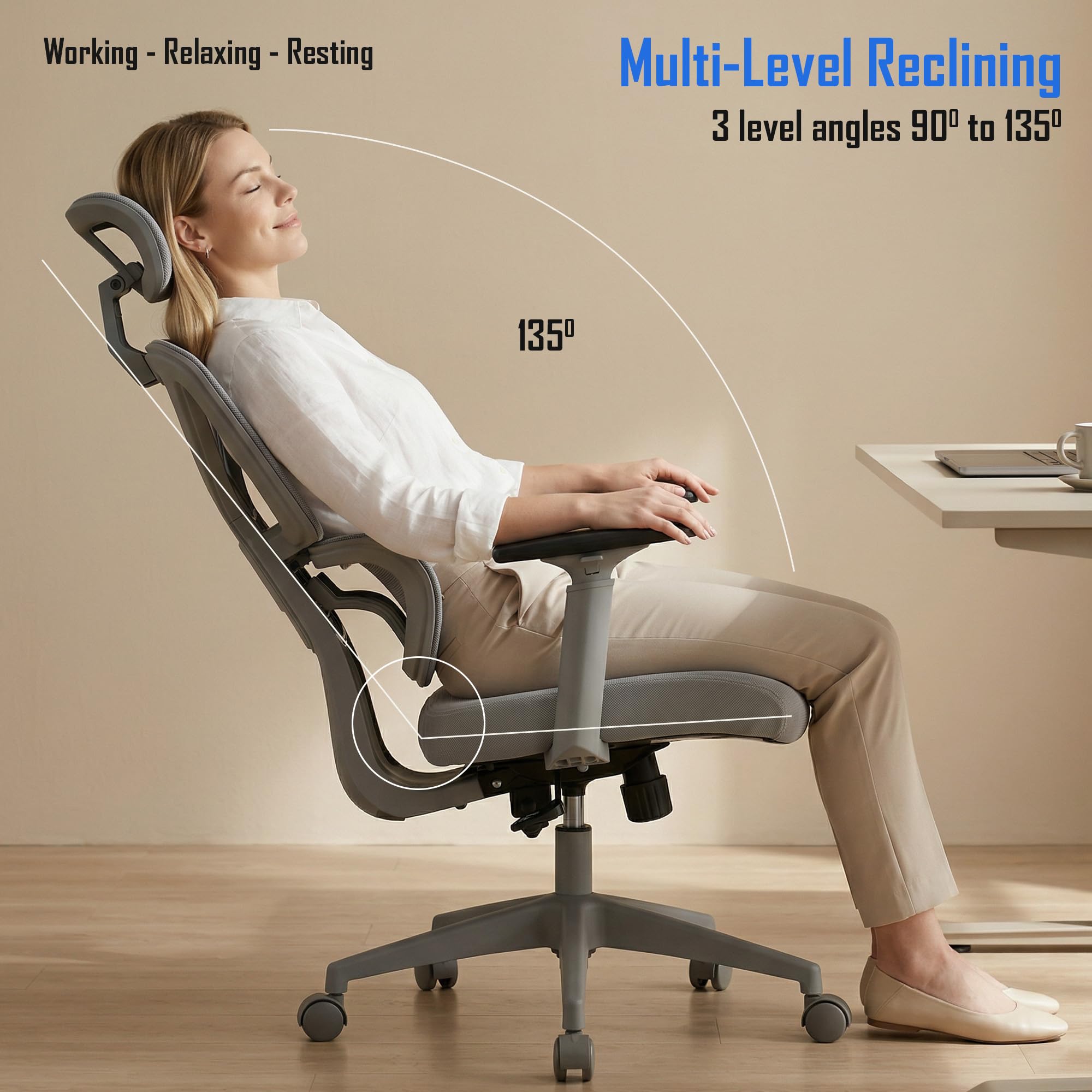 Drogo FlexY Series Ergonomic Office Mesh Chair with Armrest