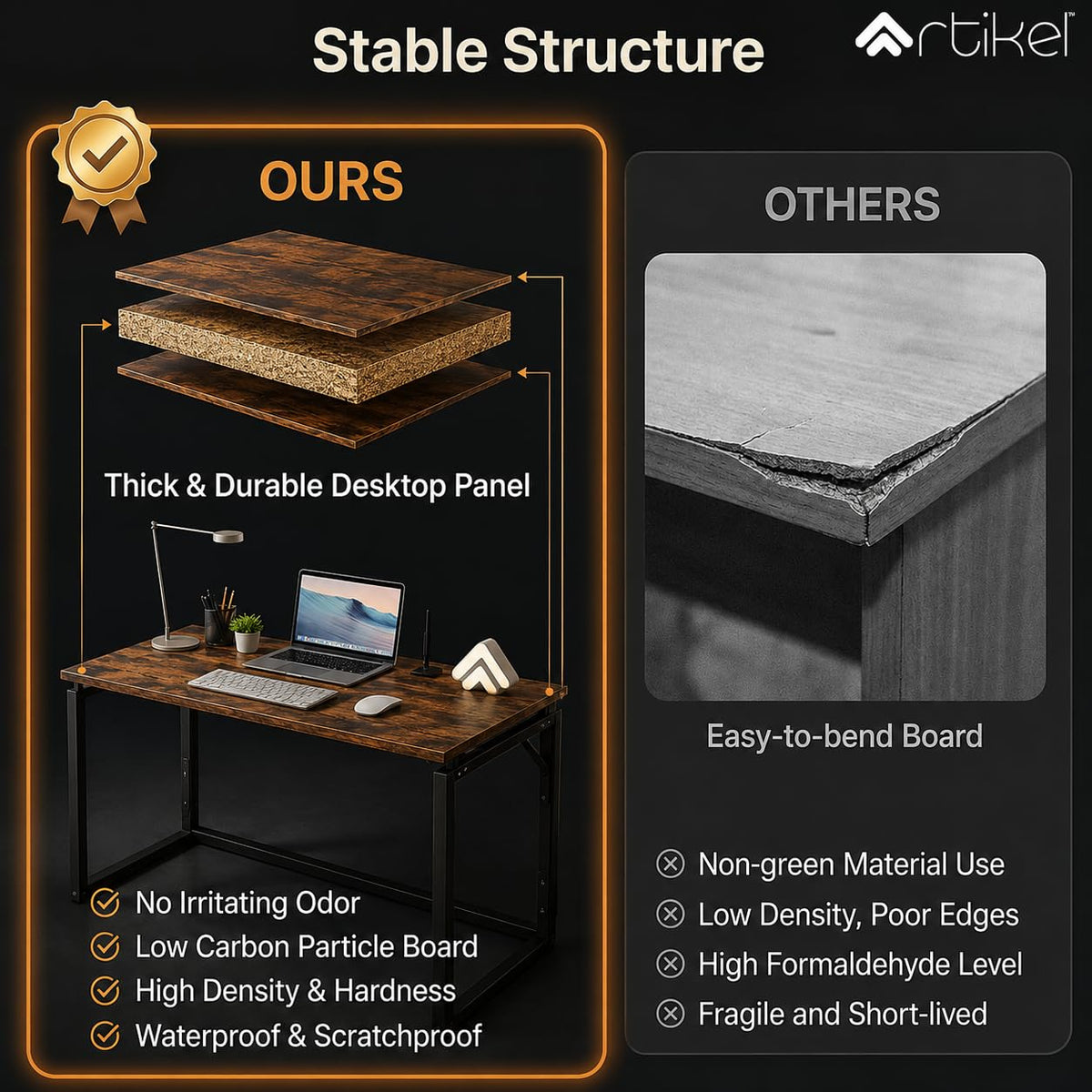 Drogo Foldable Wooden Study Table Computer Desk for Home Office