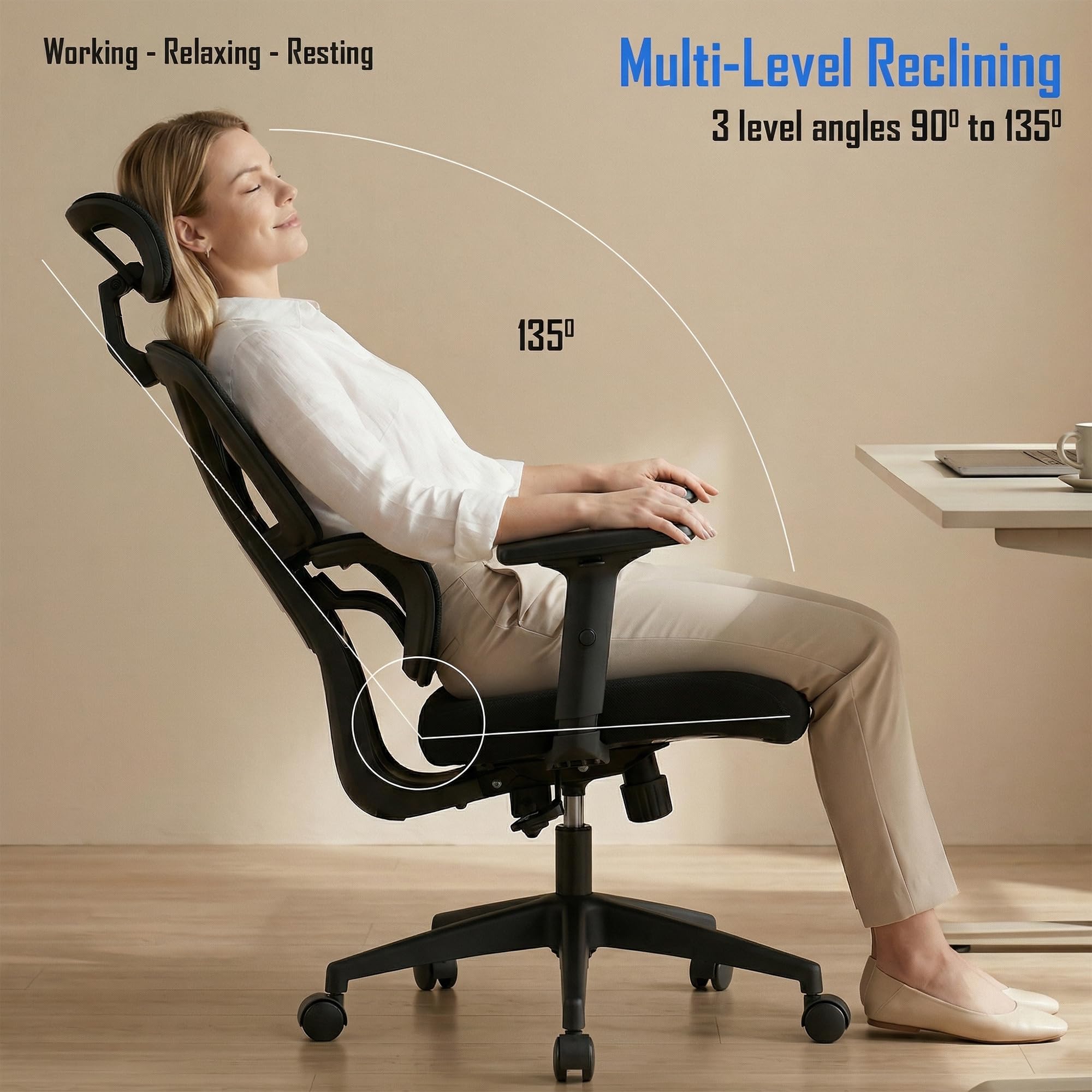 Drogo FlexY Series Ergonomic Office Mesh Chair with Armrest