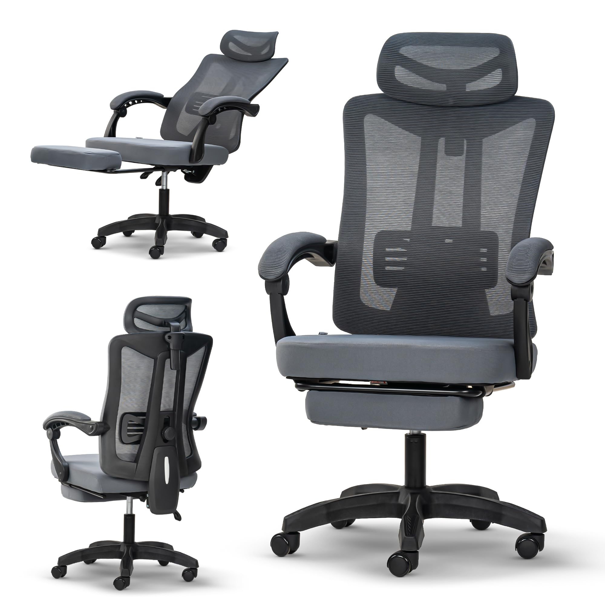 Drogo Flexo Ergonomic Office Chair For Work From Home With Breathable Mesh, Armrest, 2D Headrest & Adjustable Lumbar Support
