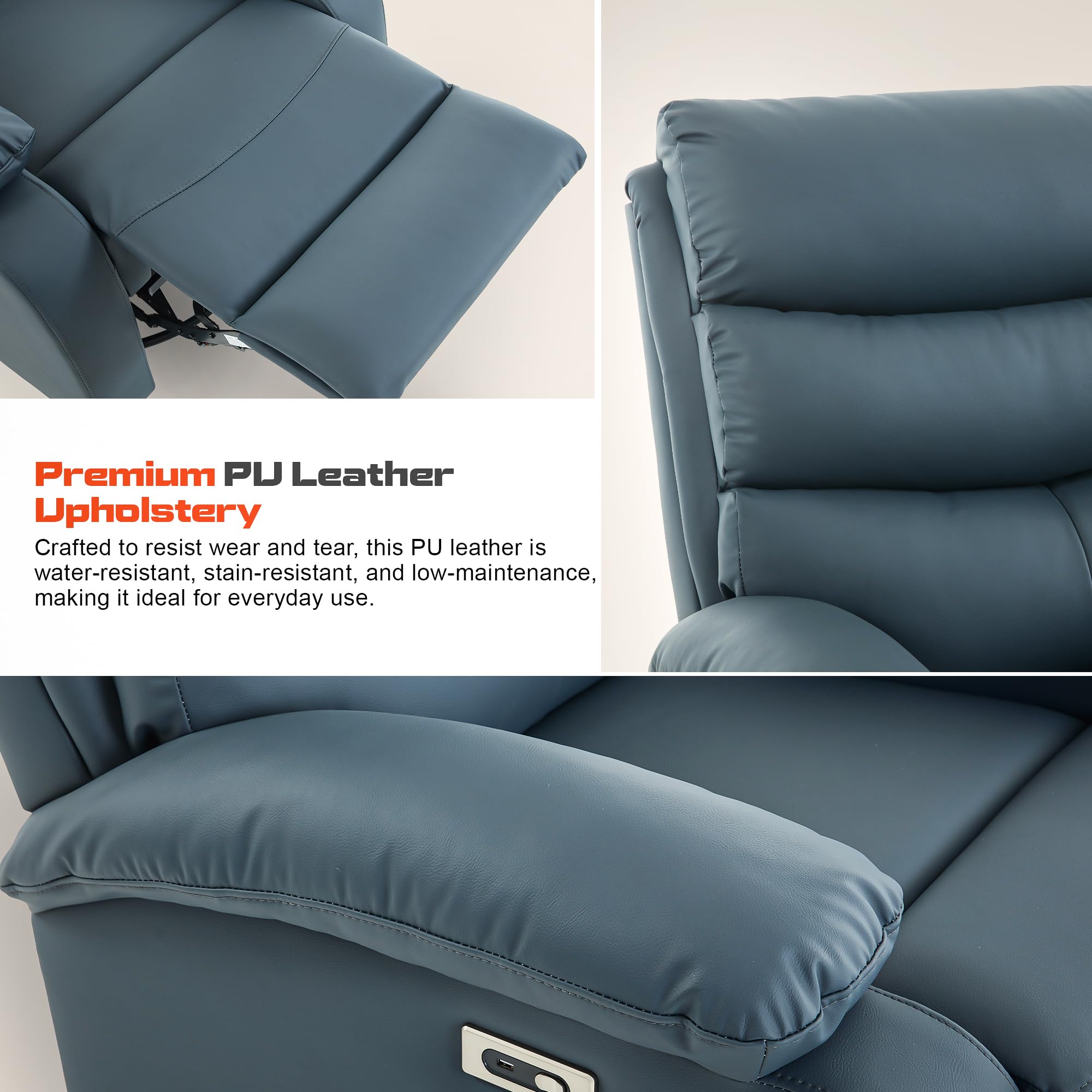 DROGO Velora Electric Motorised Recliner Sofa 1 Seater with Rocking, Revolving & Rapid Recline Technology