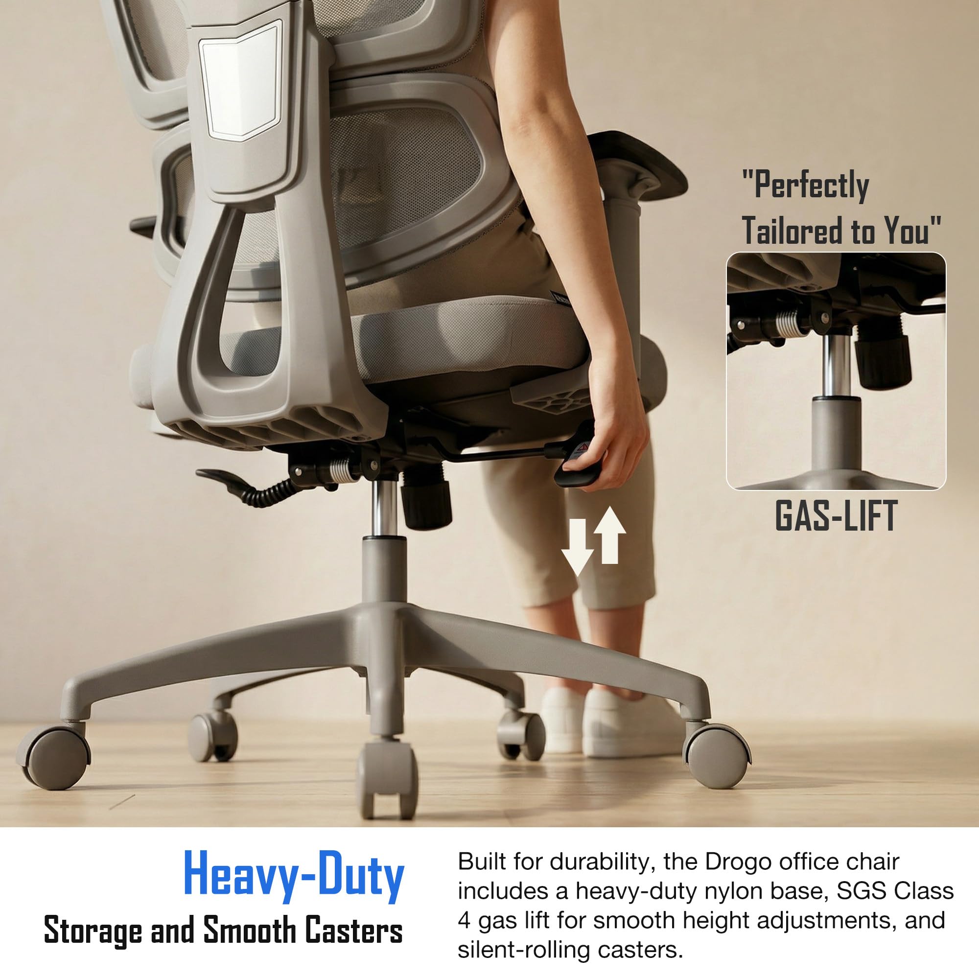 Drogo FlexY Series Ergonomic Office Mesh Chair with Armrest