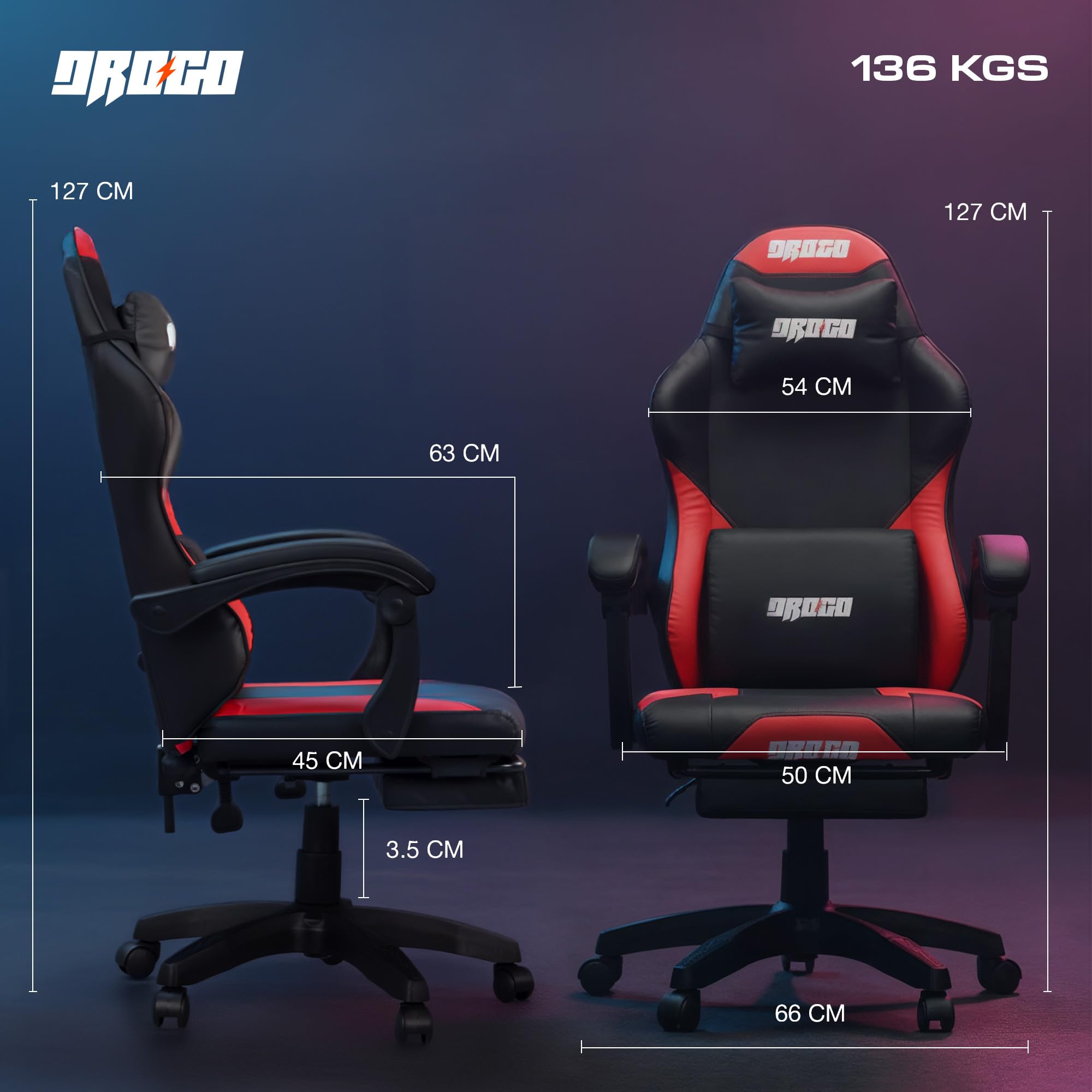 Drogo Auro X1 Ergonomic Gaming Chair with Premium PU Leather Fabric