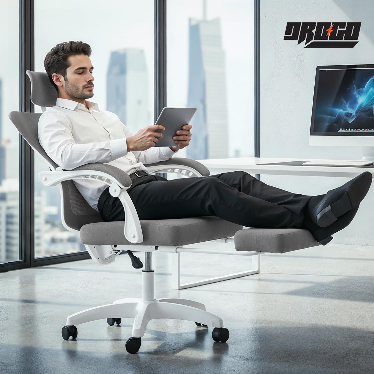 Drogo Flexo Ergonomic Office Chair For Work From Home With Breathable Mesh
