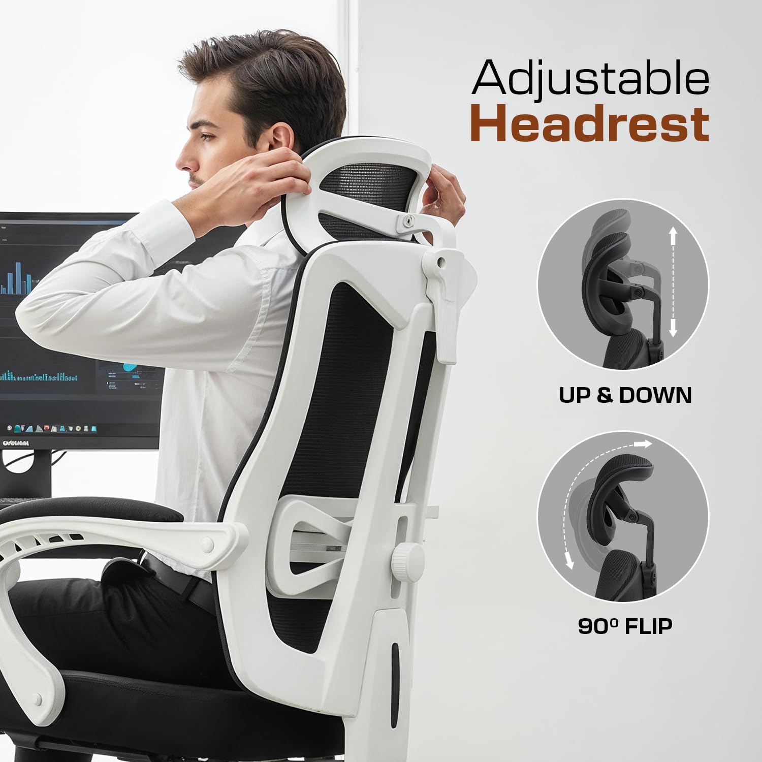 Drogo Flexo Ergonomic Office Chair For Work From Home With Breathable Mesh