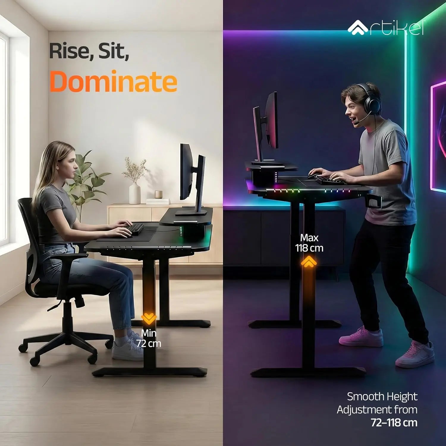 Drogo Phantom Electric Height Adjustable Gaming Table for Home & Office Drogo India
