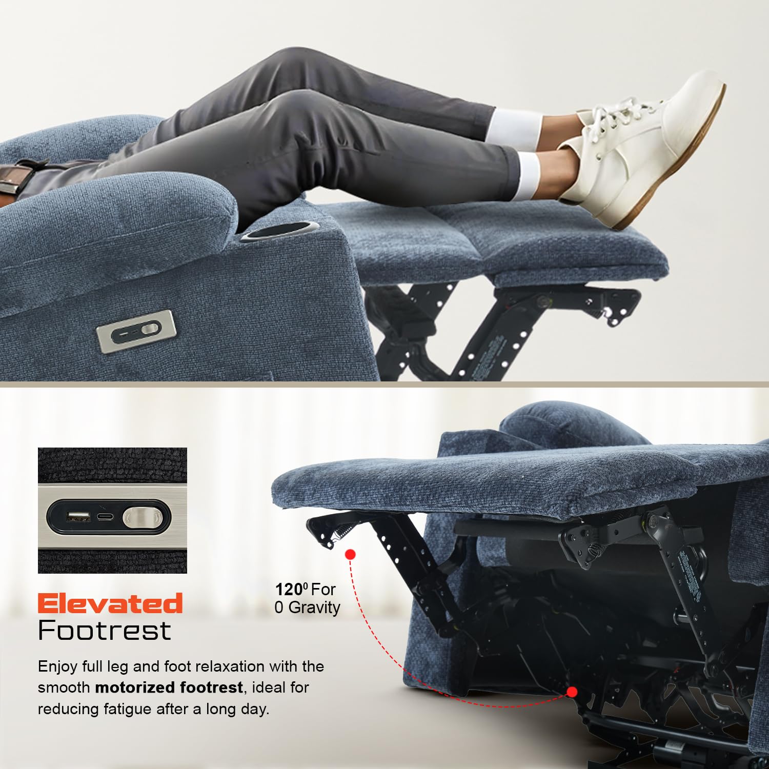Drogo Luxora Zero Gravity Electric Motorised Single Seater Recliner Sofa with Rapid Recline Technology