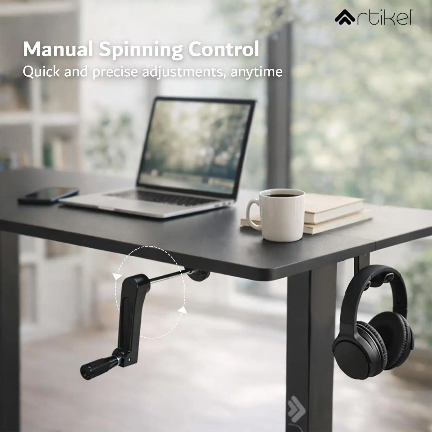 Drogo Manova Height Adjustable Table for Office Work Manual Adjustable Desk (140X60Cm) Drogo India