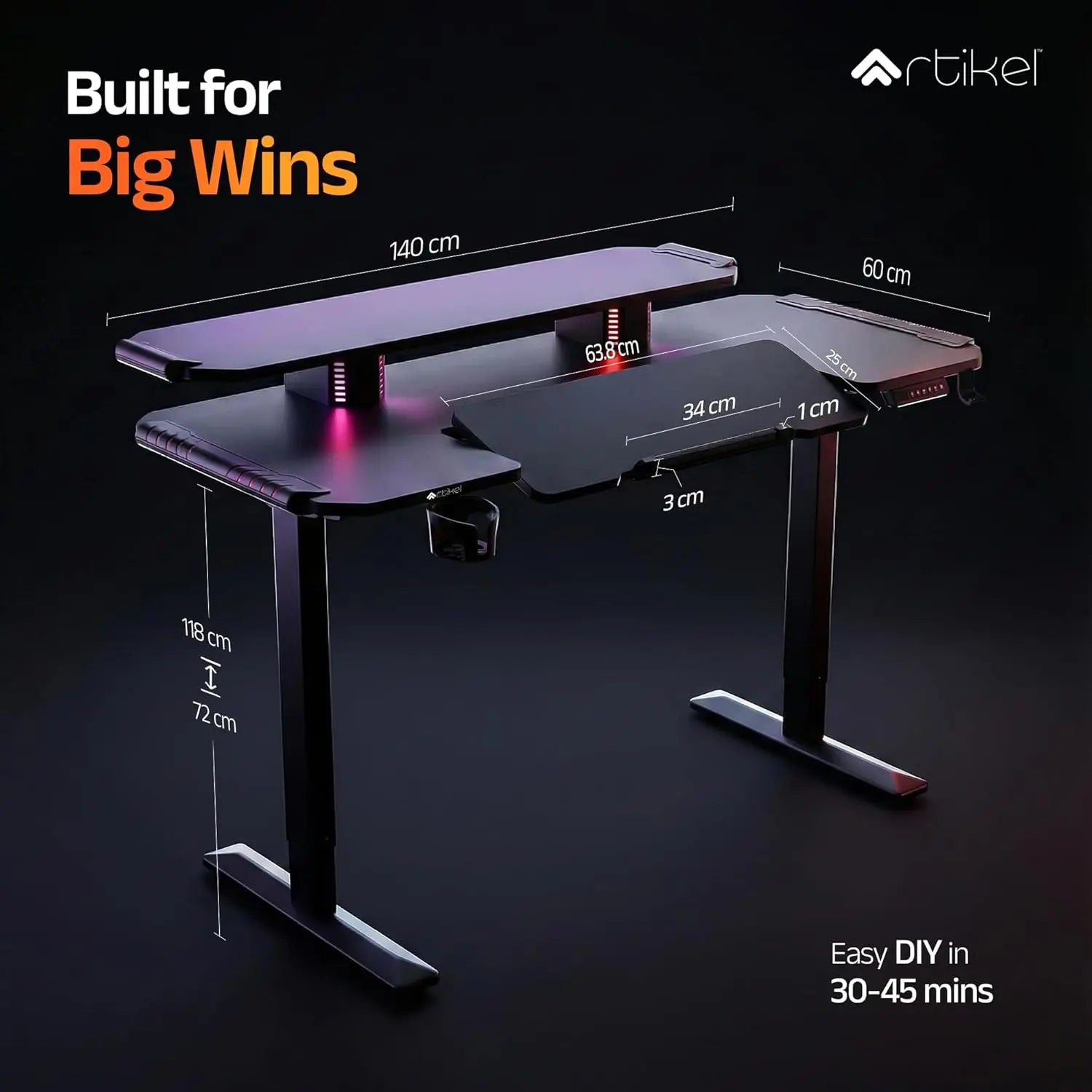 Drogo Phantom Electric Height Adjustable Gaming Table for Home & Office Drogo India