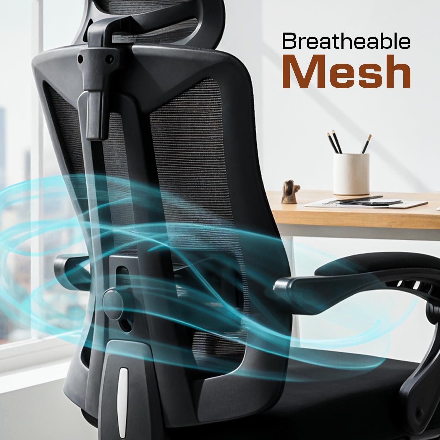 Drogo Flexo Ergonomic Office Chair For Work From Home With Breathable Mesh
