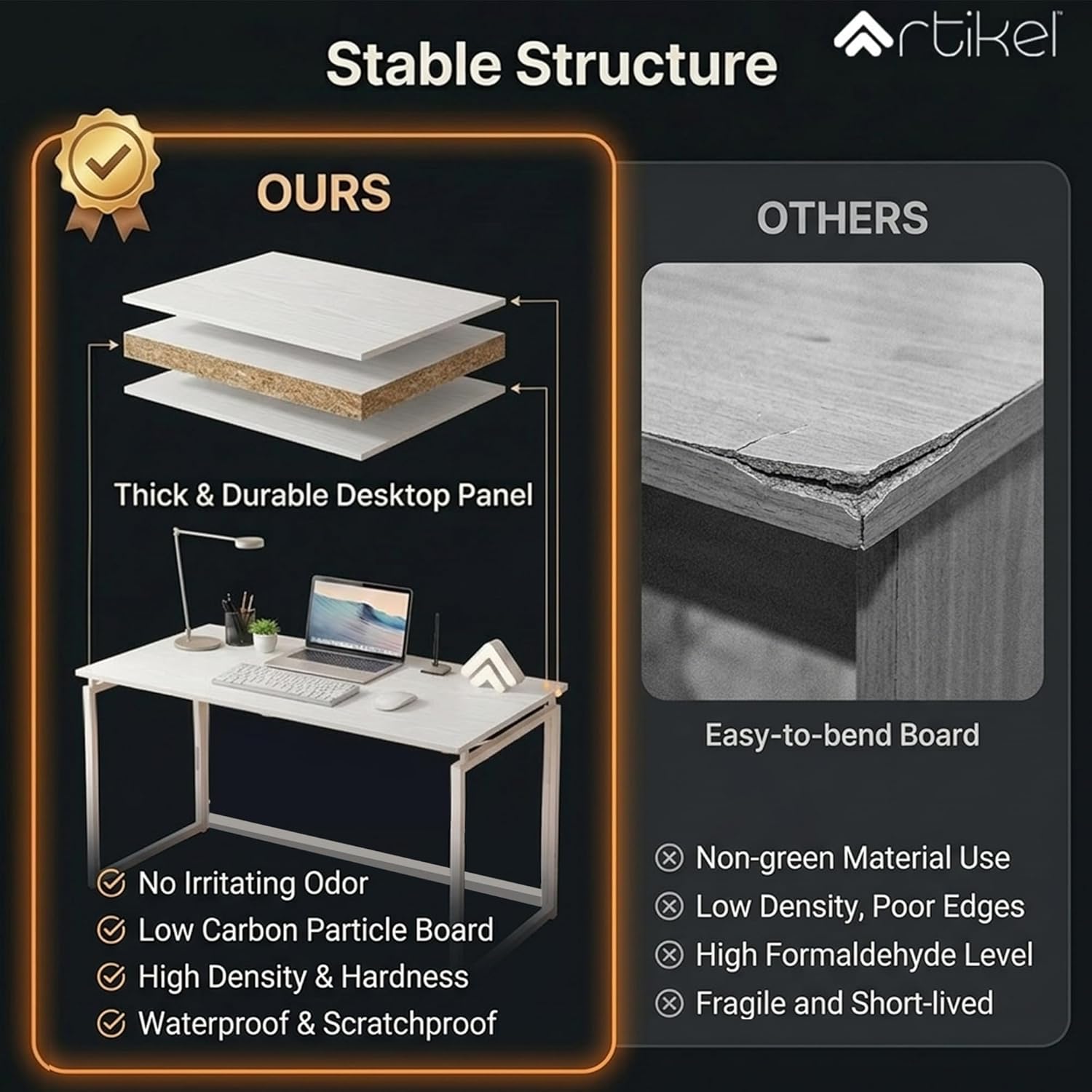 Drogo Foldable Wooden Study Table Computer Desk for Home Office Drogo