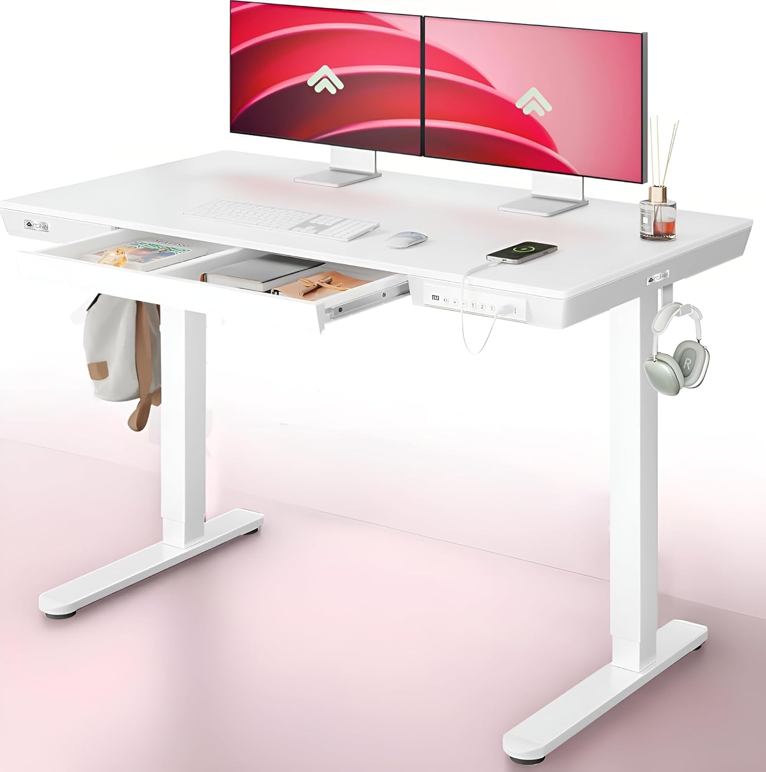 Drogo Case 1.0 Electric Height Adjustable Office Table (120 X 60 Cm)