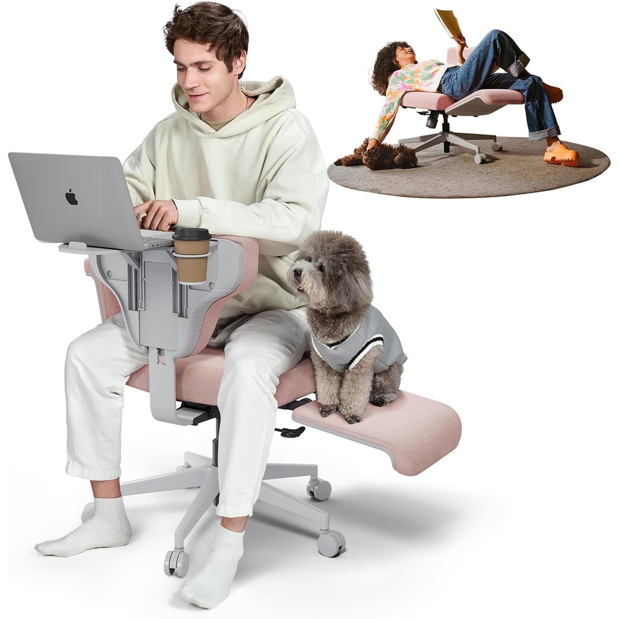 Freedom-X Multi-Position Cross Legged Office Chair (Pink)