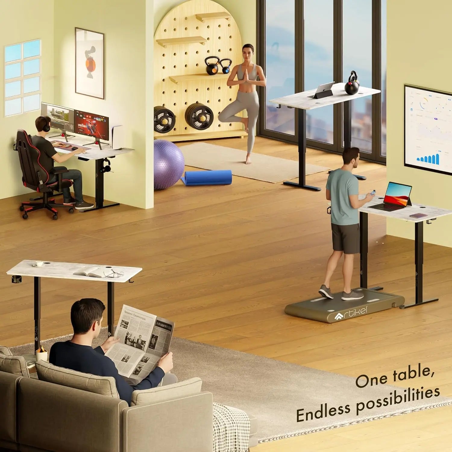 Drogo Eco Electric Height Adjustable Table for Office Work & Home Sit Stand Gaming Desk (120x60cm) Drogo India