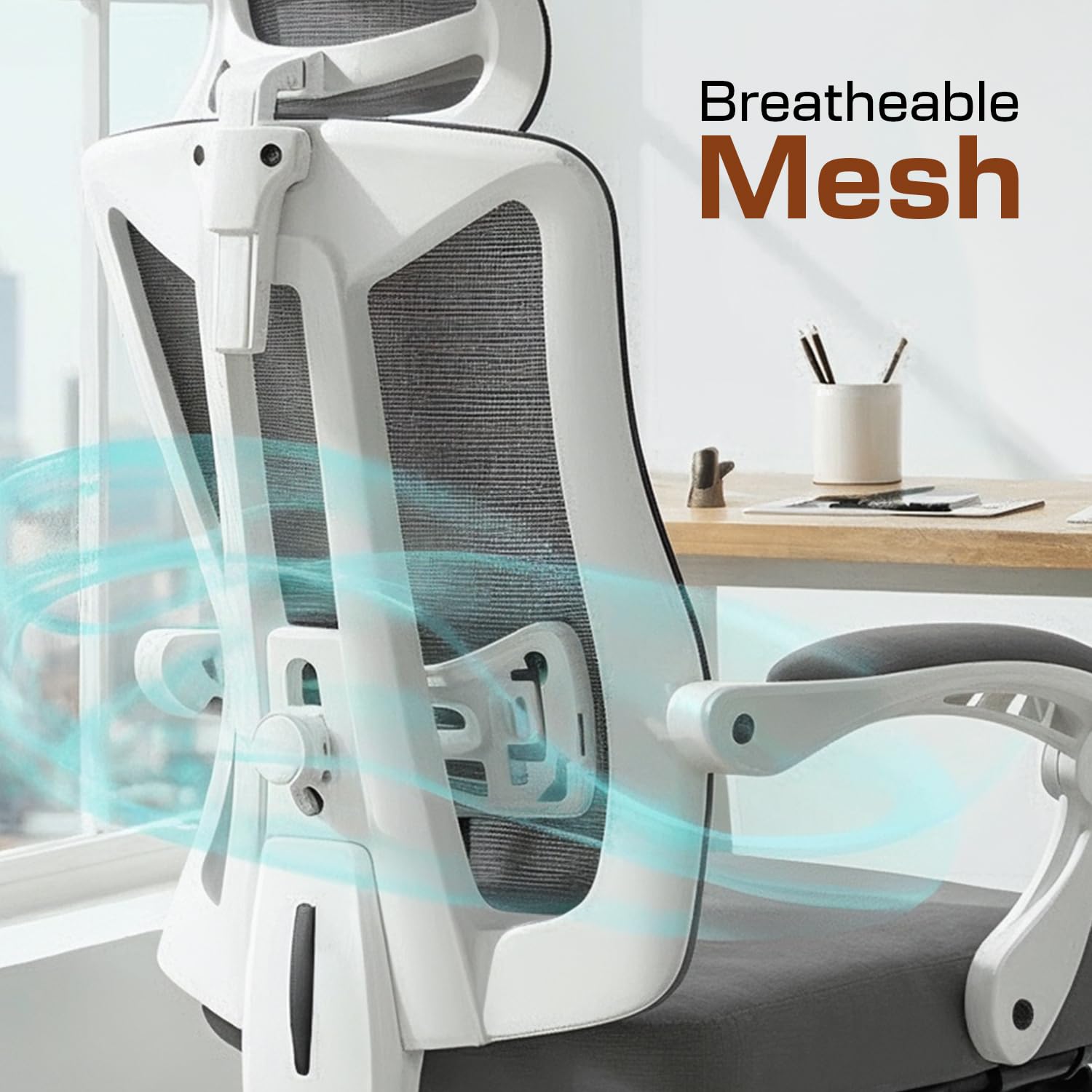 Drogo Flexo Ergonomic Office Chair For Work From Home With Breathable Mesh