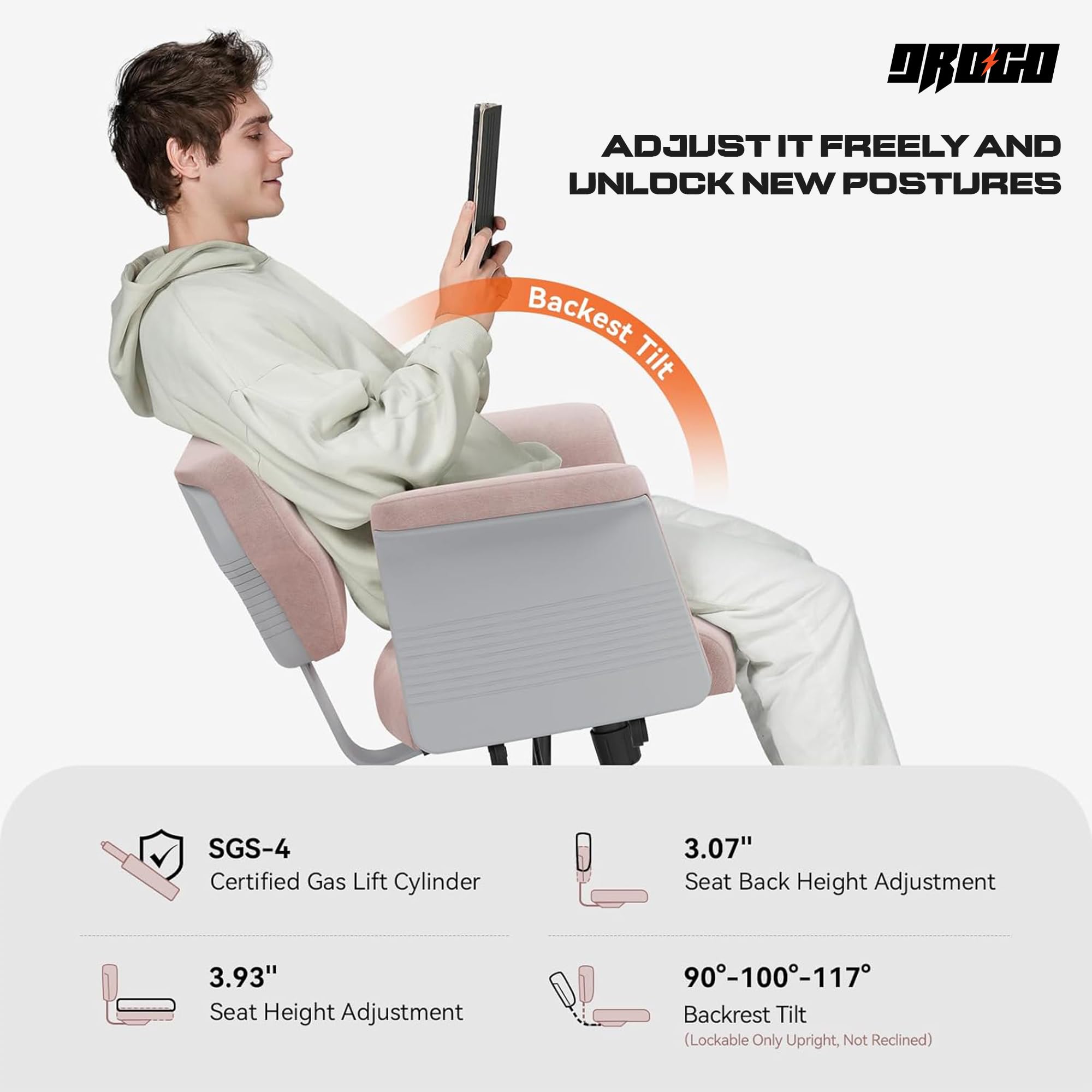 Freedom-X Multi-Position Cross Legged Office Chair (Pink)