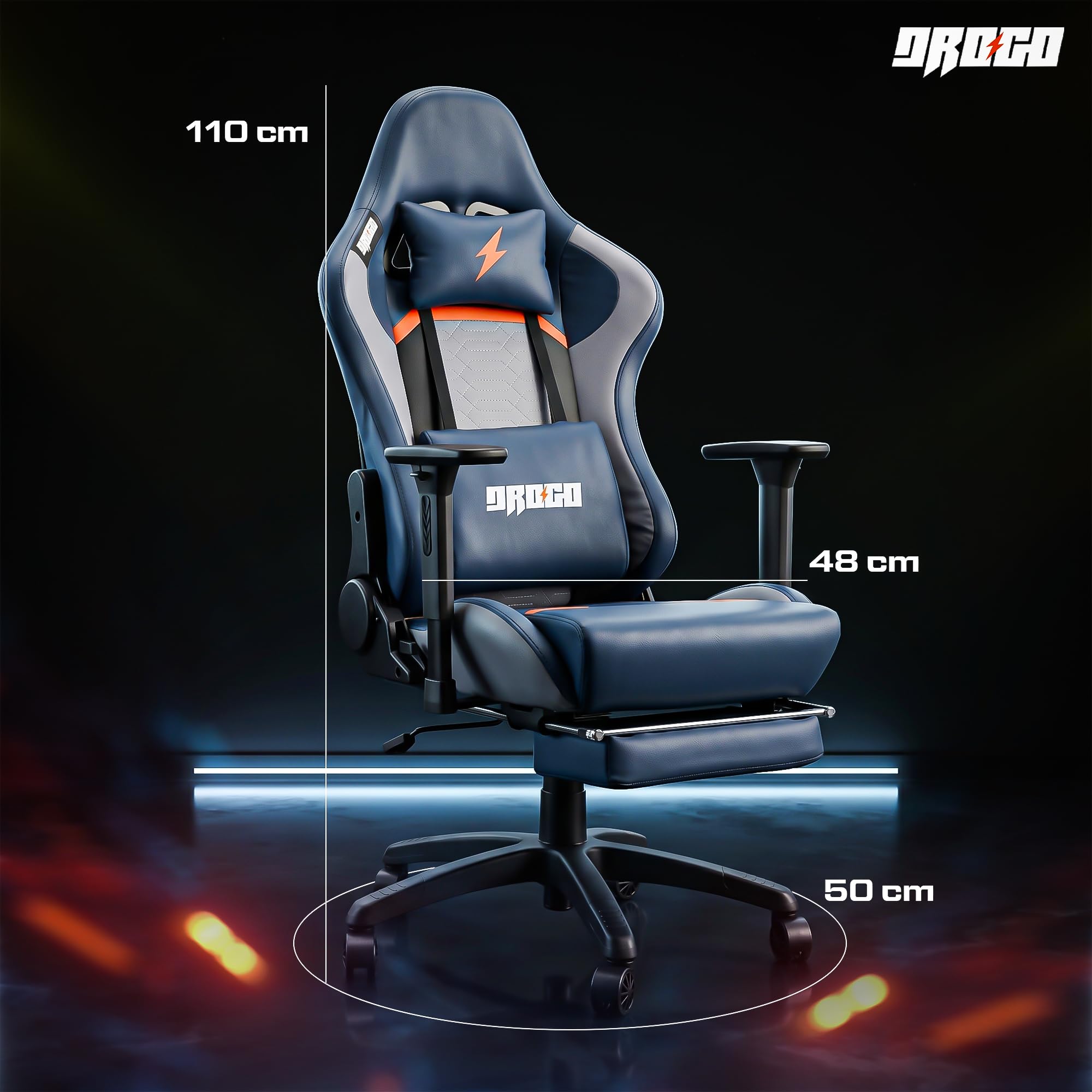 Drogo Racer Pro Series Gaming Chair Computer Chair With Pu Leather, Adjustable Seat