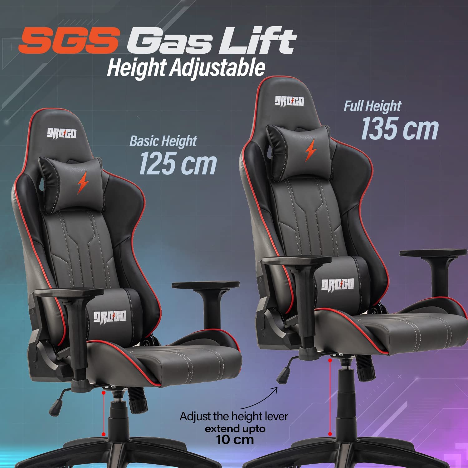 Extended height best sale gaming chair