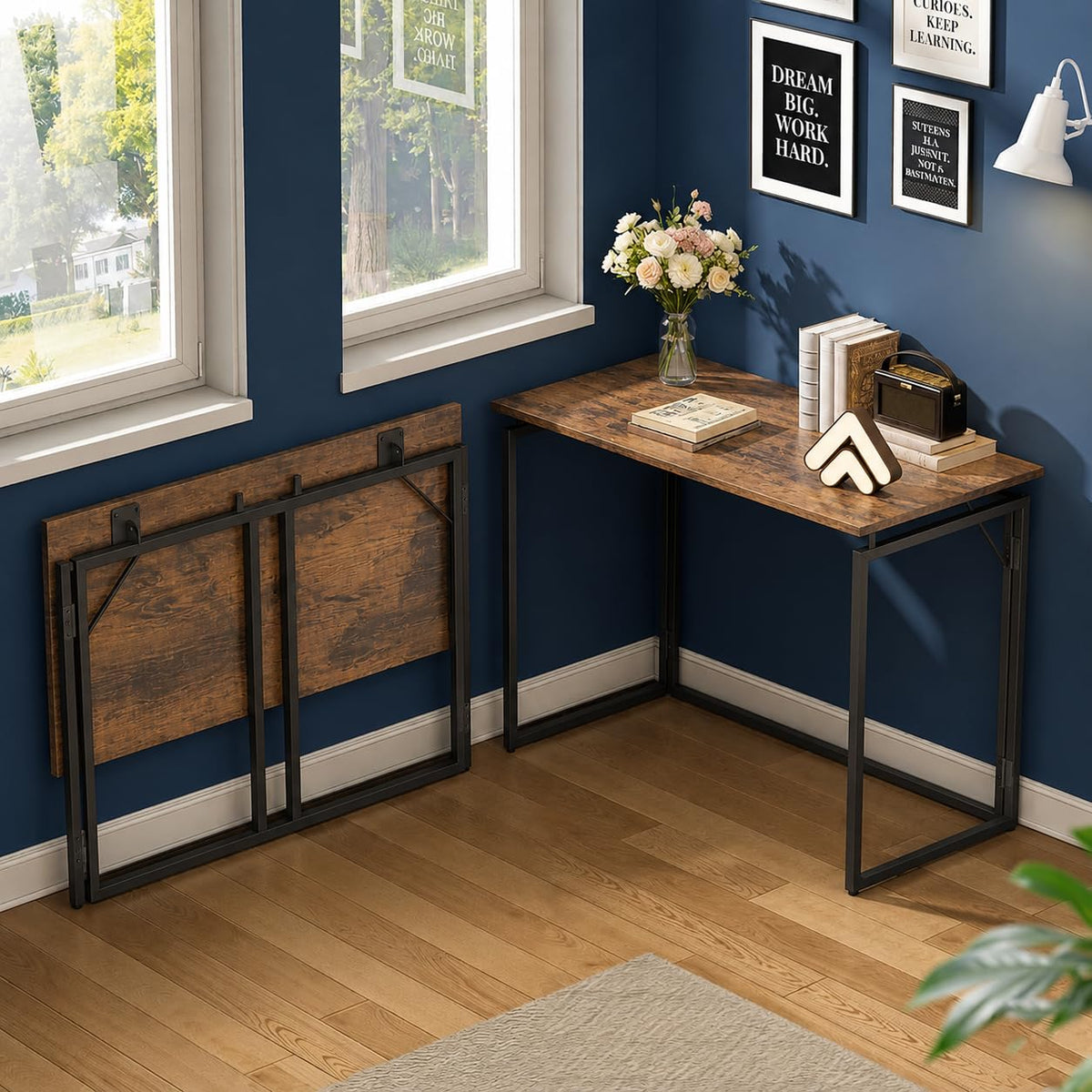 Drogo Foldable Wooden Study Table Computer Desk for Home Office
