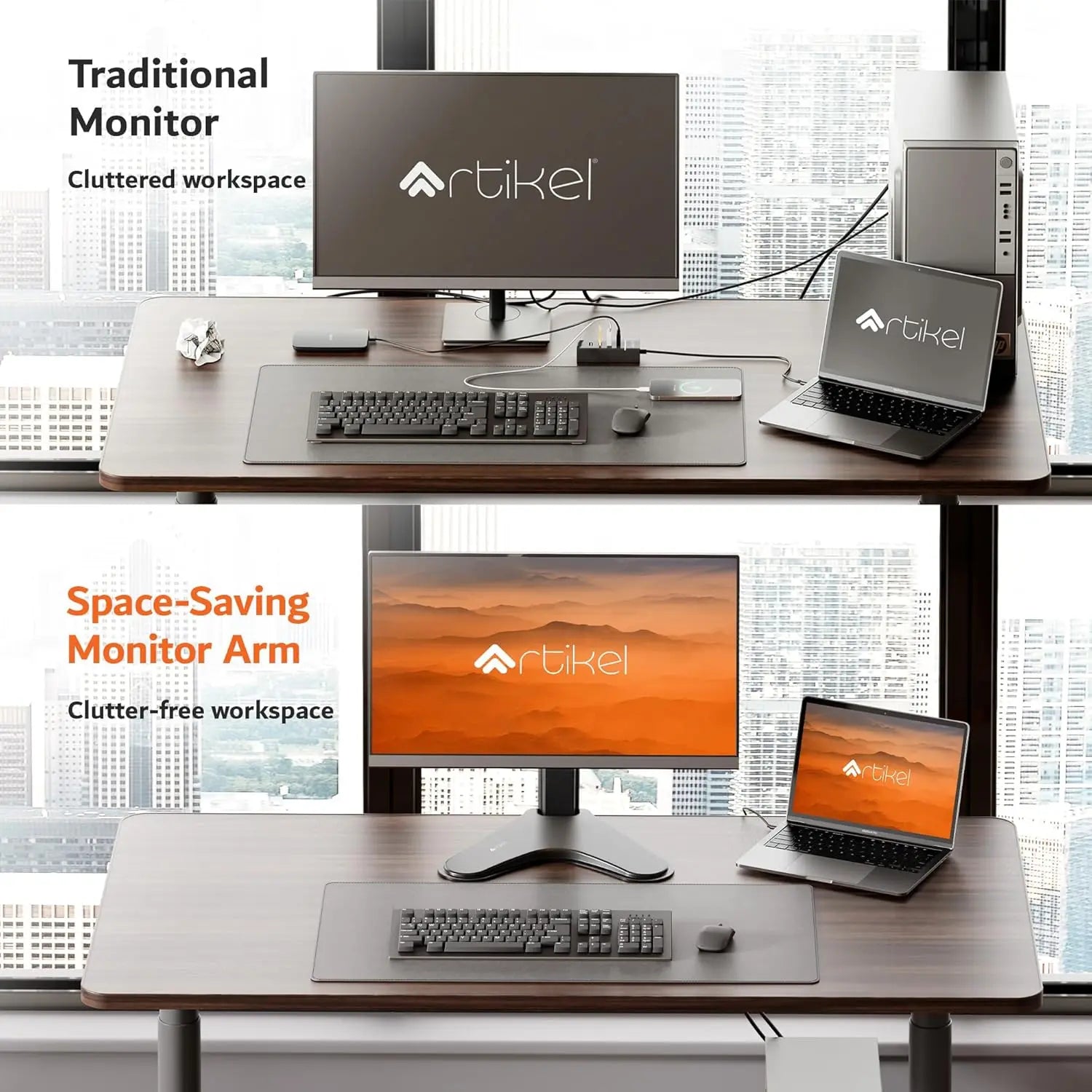 Drogo Single Monitor Desk Mount Height-Adjustable Heavy-Duty Arm Cable Management Drogo India