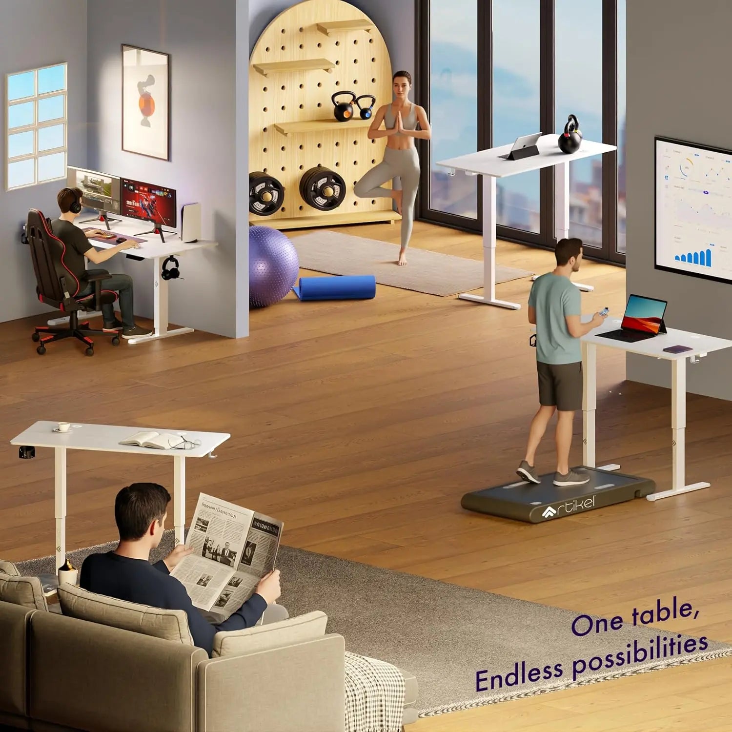 Drogo Eco Electric Height Adjustable Table for Office Work & Home Sit Stand Gaming Desk (100x60cm) Drogo India