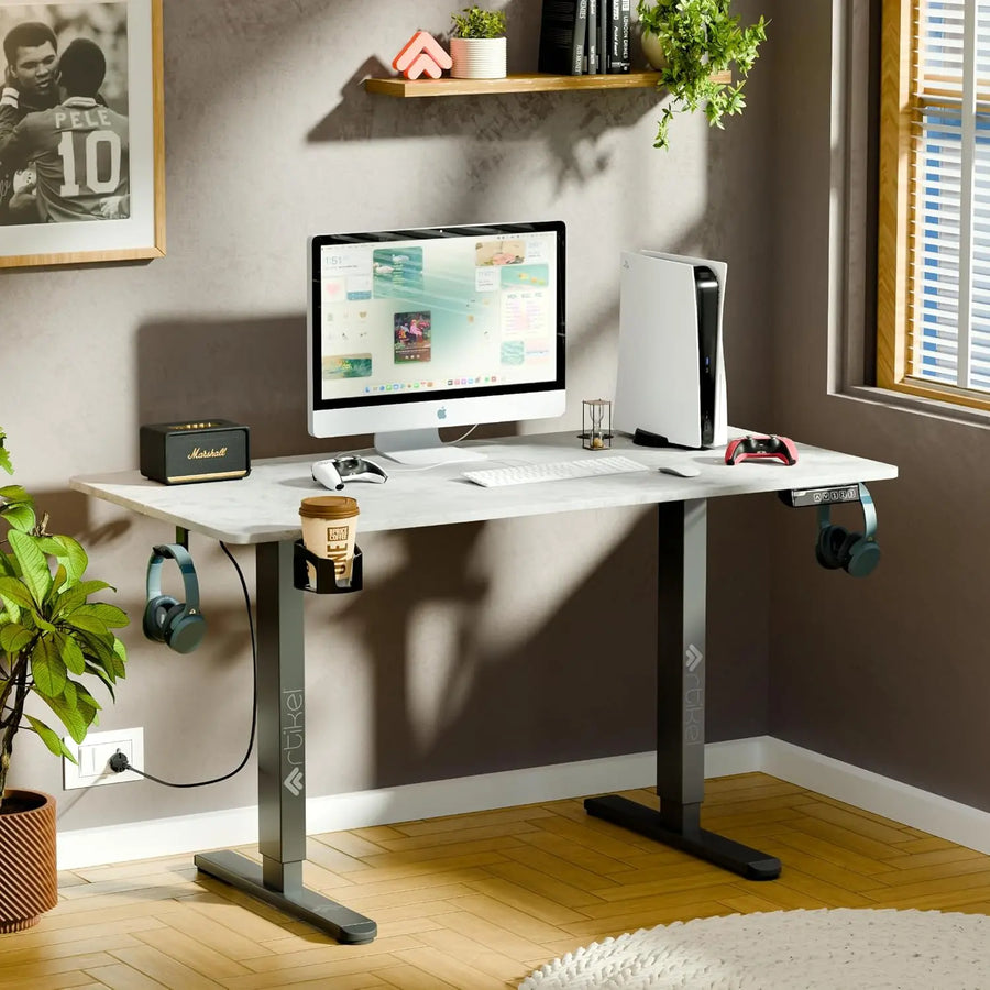 Drogo Eco Electric Height Adjustable Table for Office Work & Home Sit Stand Gaming Desk (100x60cm) Drogo India