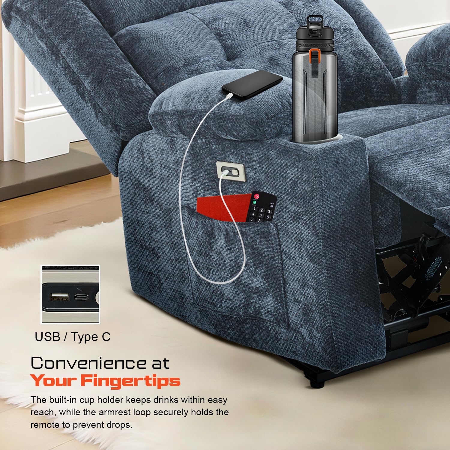 Drogo Luxora Zero Gravity Electric Motorised Single Seater Recliner Sofa with Rapid Recline Technology