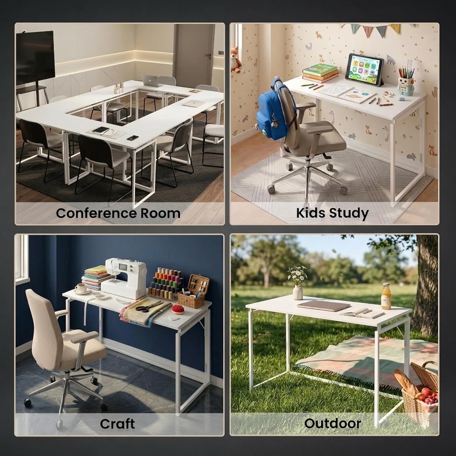 Drogo Foldable Wooden Study Table Computer Desk for Home Office Drogo