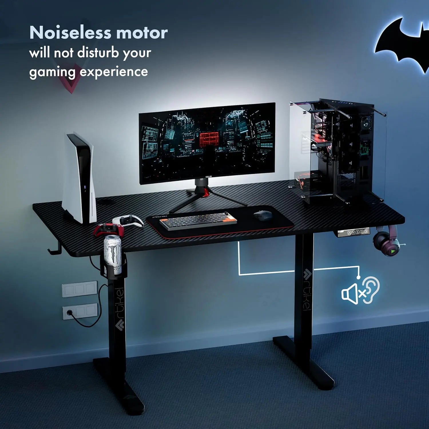 Drogo Eco Electric Height Adjustable Table for Office Work & Home Sit Stand Gaming Desk (120x60cm) Drogo India